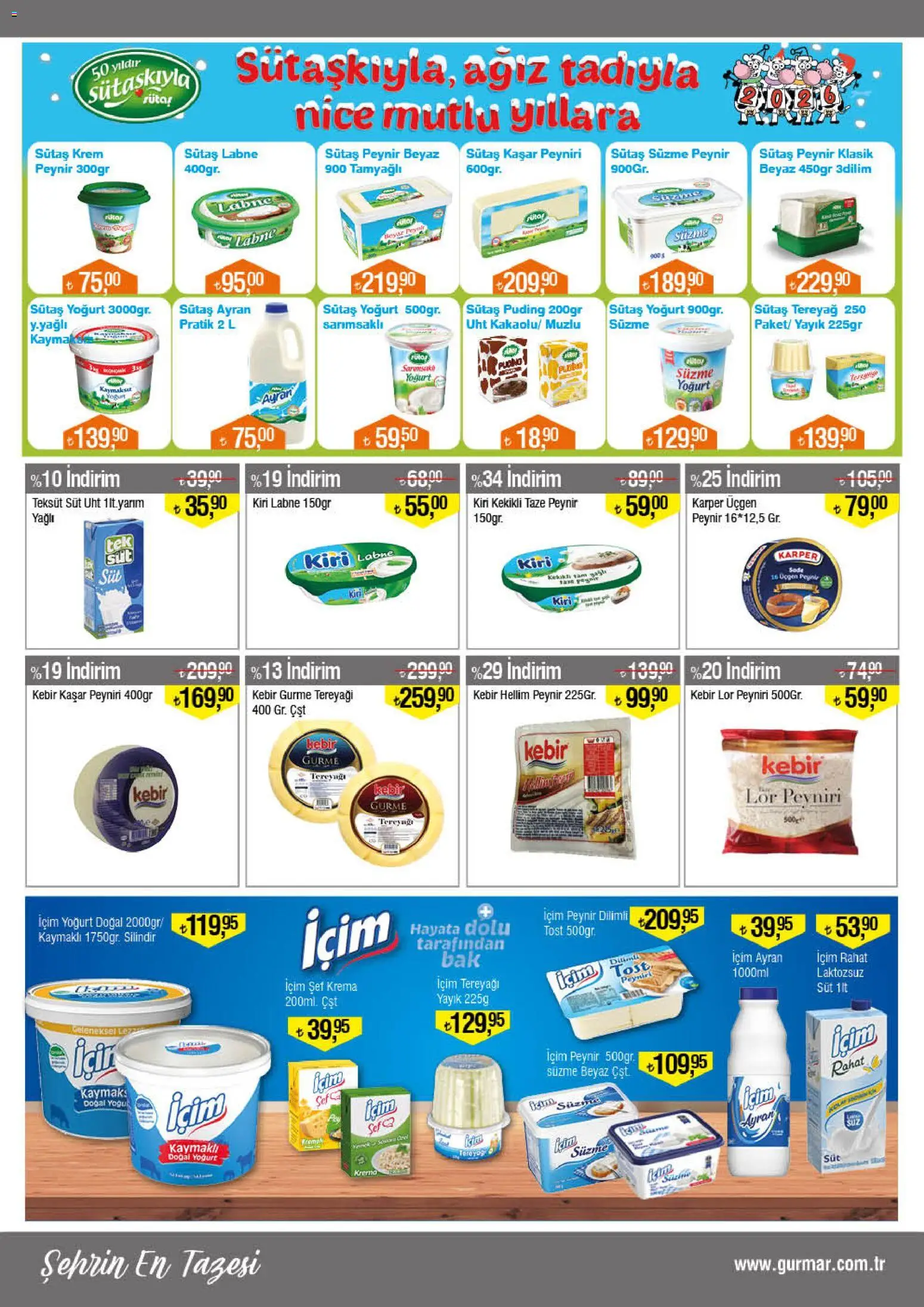 Gürmar - Katalog - 16.12.2025 tarihinden itibaren geçerlidir | Sayfa: 5 | Ürünler: Krem, Tereyağı, Peynir, Yoğurt