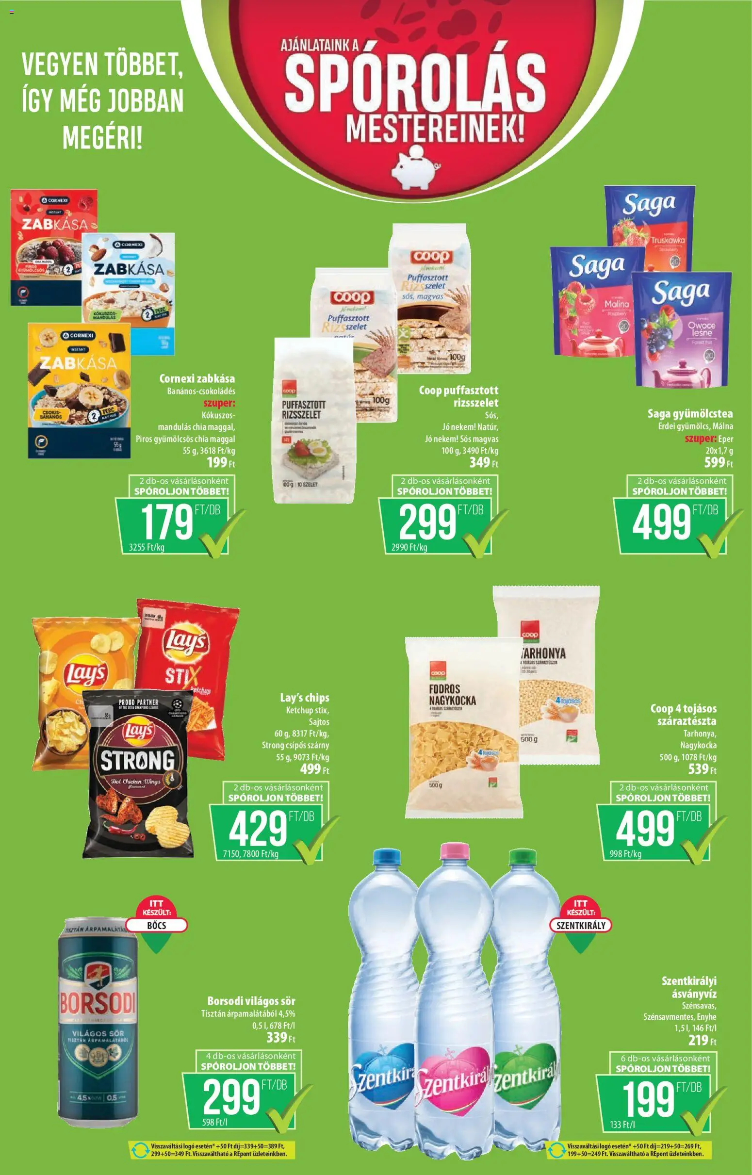 COOP akciós ujság - amely érvényes a következő dátumtól: 02.01.2026 | Oldal: 3 | Termékek: Tarhonya, Puffasztott rizsszelet, Ásványvíz, Sör