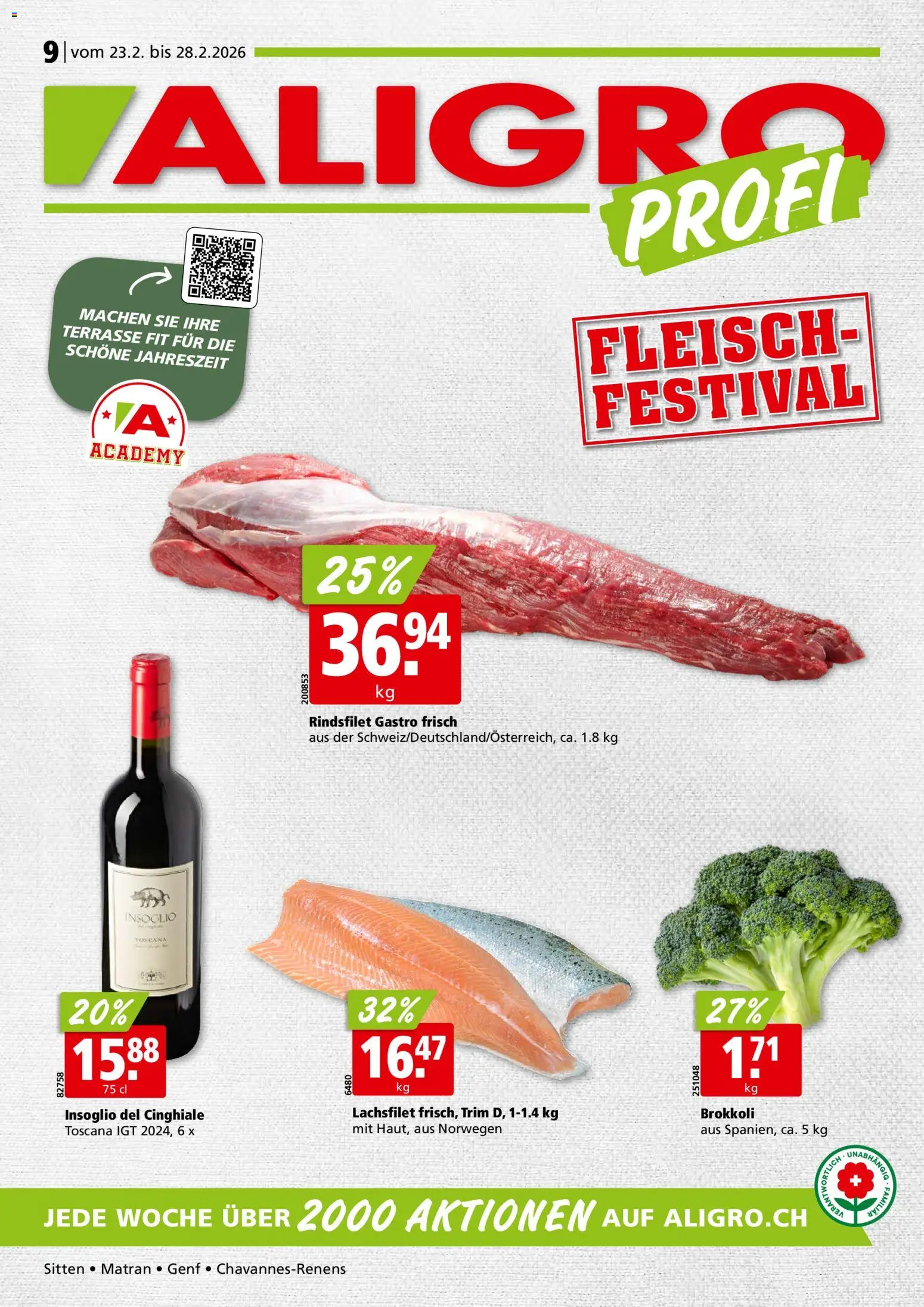Aligro Aktionen Chavannes, Matran, Genf, Sitten – gültig ab 23.02.2026 | Seite: 1