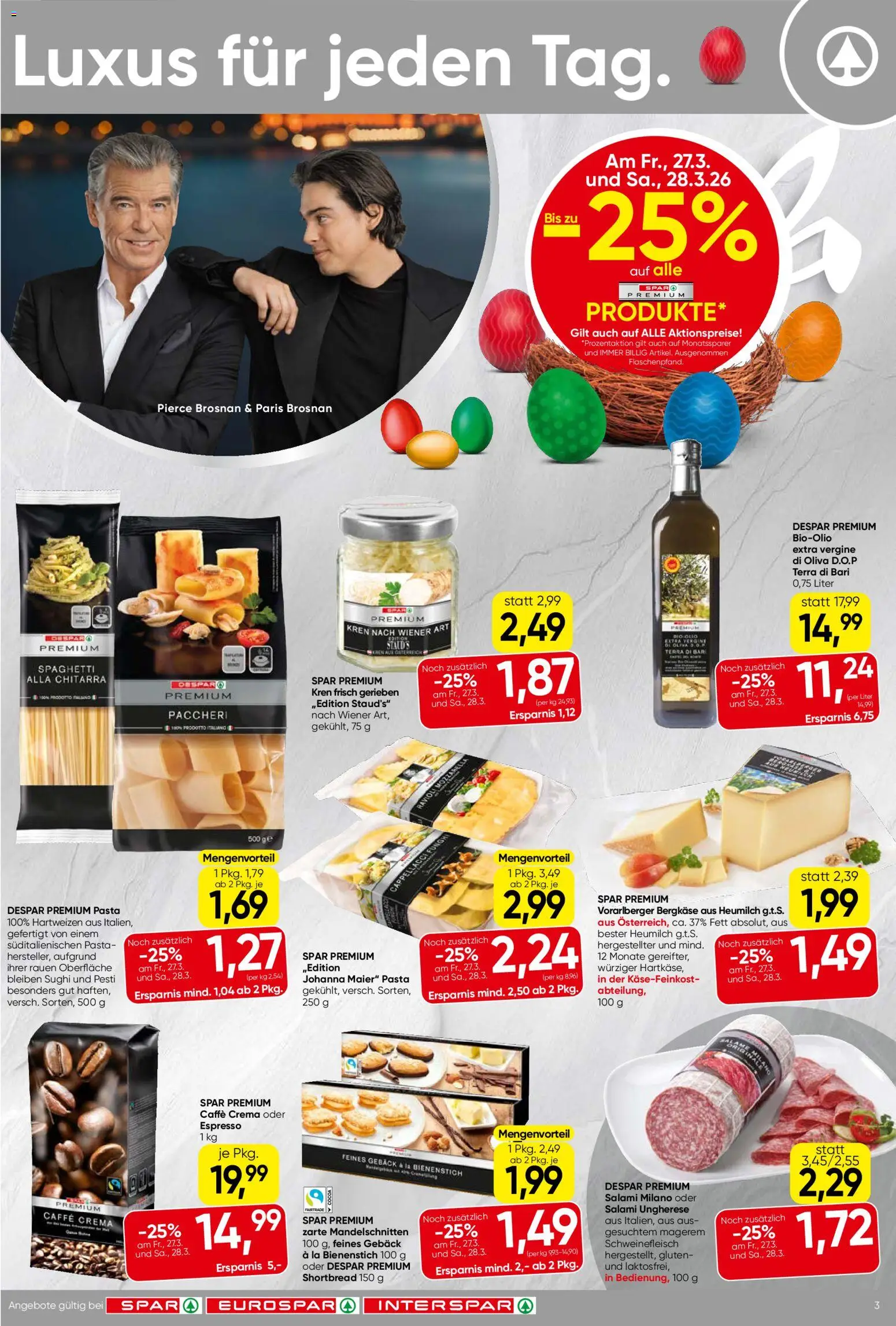 Spar Flugblatt - Oberösterreich gültig ab 26.03.2026 | Seite: 3 | Produkte: Pasta, Hajdina liszt, Salami, Schweinefleisch