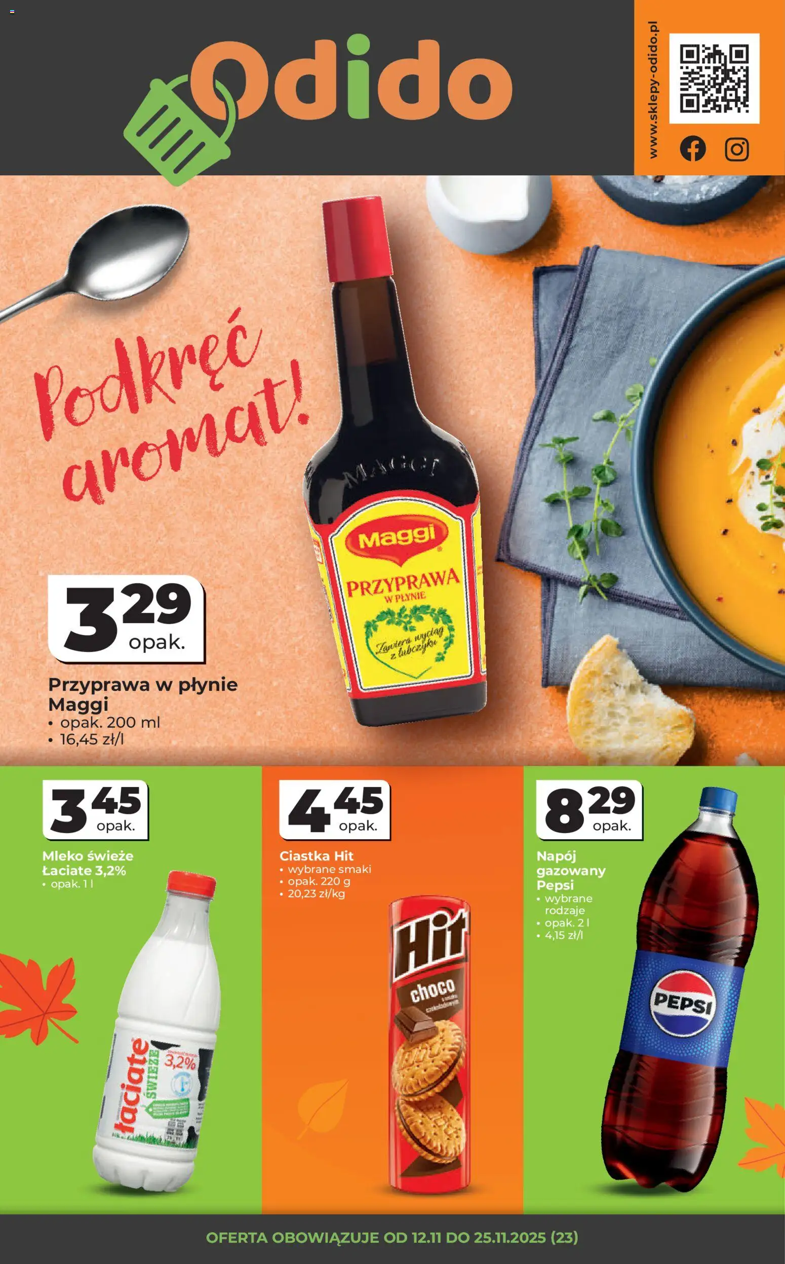 Odido Gazetka od 12.11.2025 | Strona: 1 | Produkty: Pepsi, Mleko, Ciastka