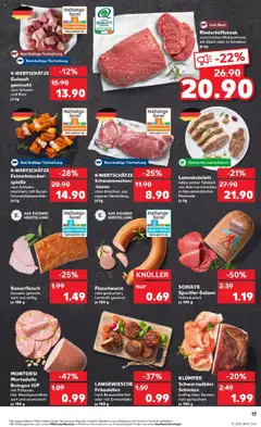 Kaufland prospekt Henstedt-Ulzburg	 - gültig ab dem 23.07.2025 | Seite: 21 | Produkte: Spieße, Gulasch, Salami, Steak