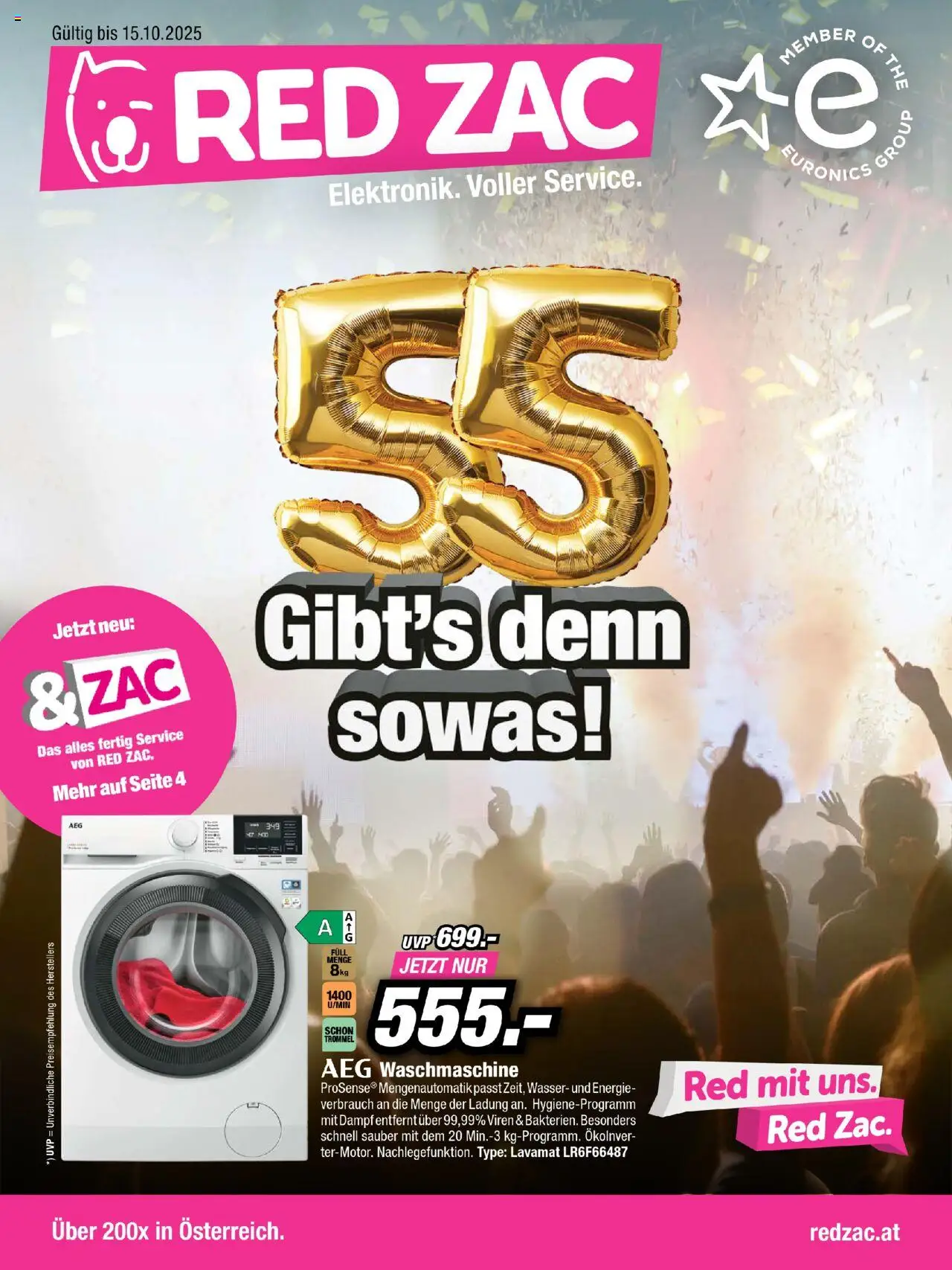 RED ZAC Elektronik gültig ab 01.10.2025 | Seite: 1 | Produkte: Wasser, Waschmaschine