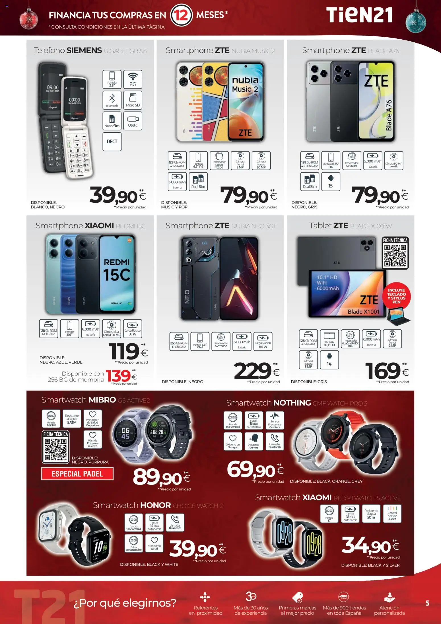 Tien 21 folleto │ válido desde el 01.12.2025 | Página: 5 | Productos: Teléfono, Smartphone, Teclado, Batería