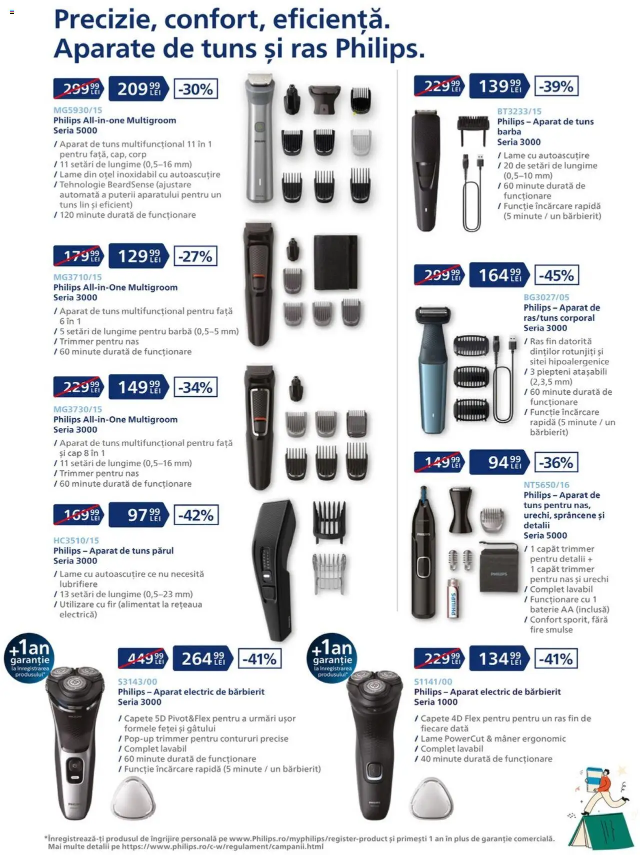 Carrefour catalog - Philips – valabil de la 21.08.2025 | Pagină: 18 | Produse: Trimmer, Enginar, Mâner, Baterie