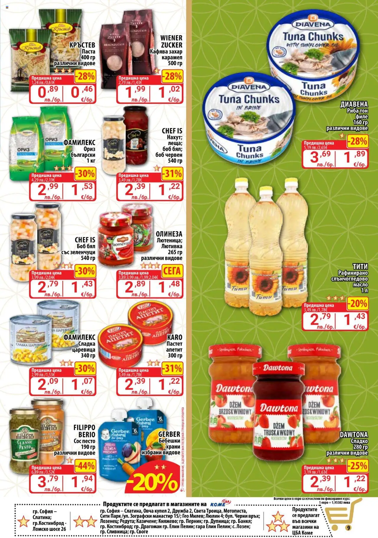 | Страница: 9 | Продукти: Зеленчуци, Захар, Боб, Царевица