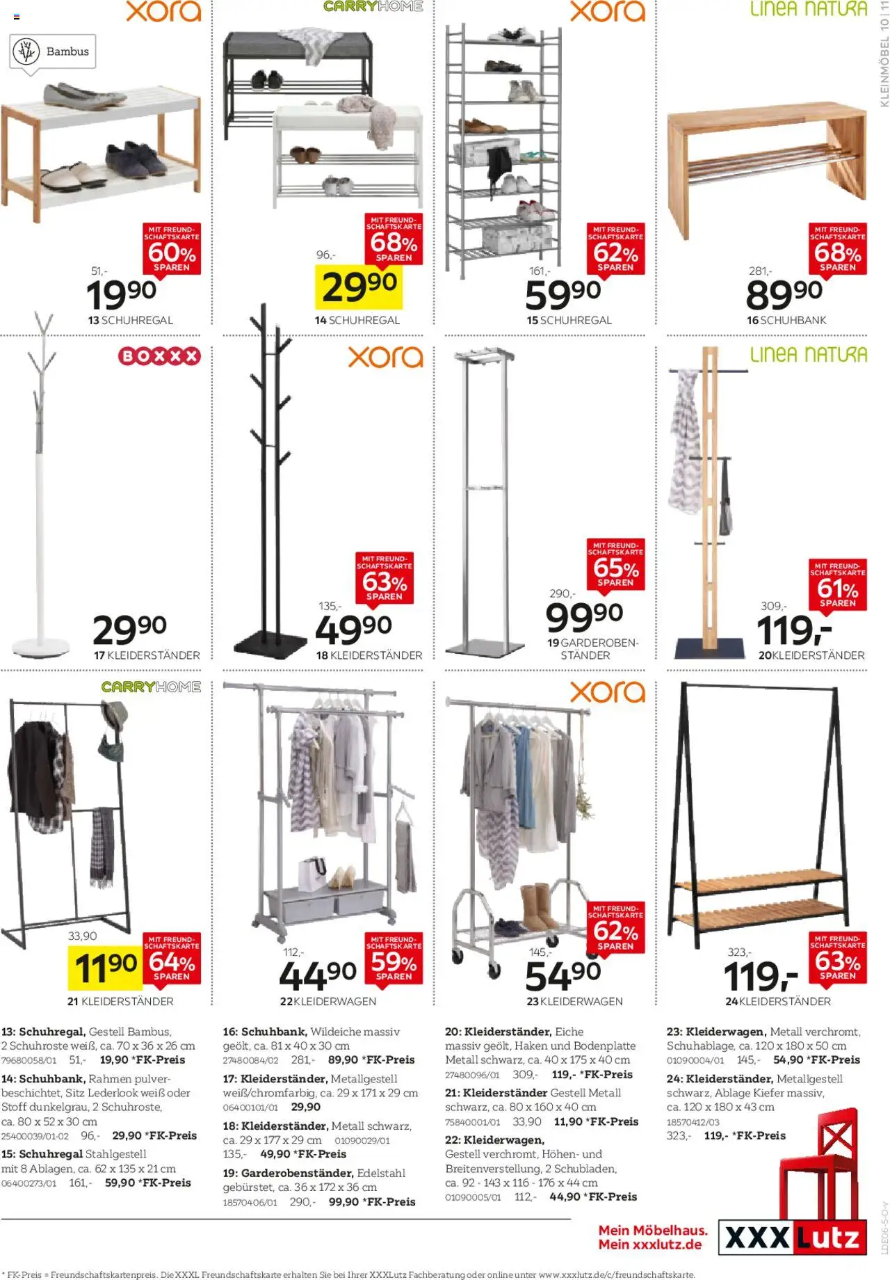 XXXL Lutz XORA Aufbewahrung, Stauraum & Dekoration - gültig ab dem 15.06.2025 | Seite: 11 | Produkte: Kleiderständer, Schuhregal, Schuhbank