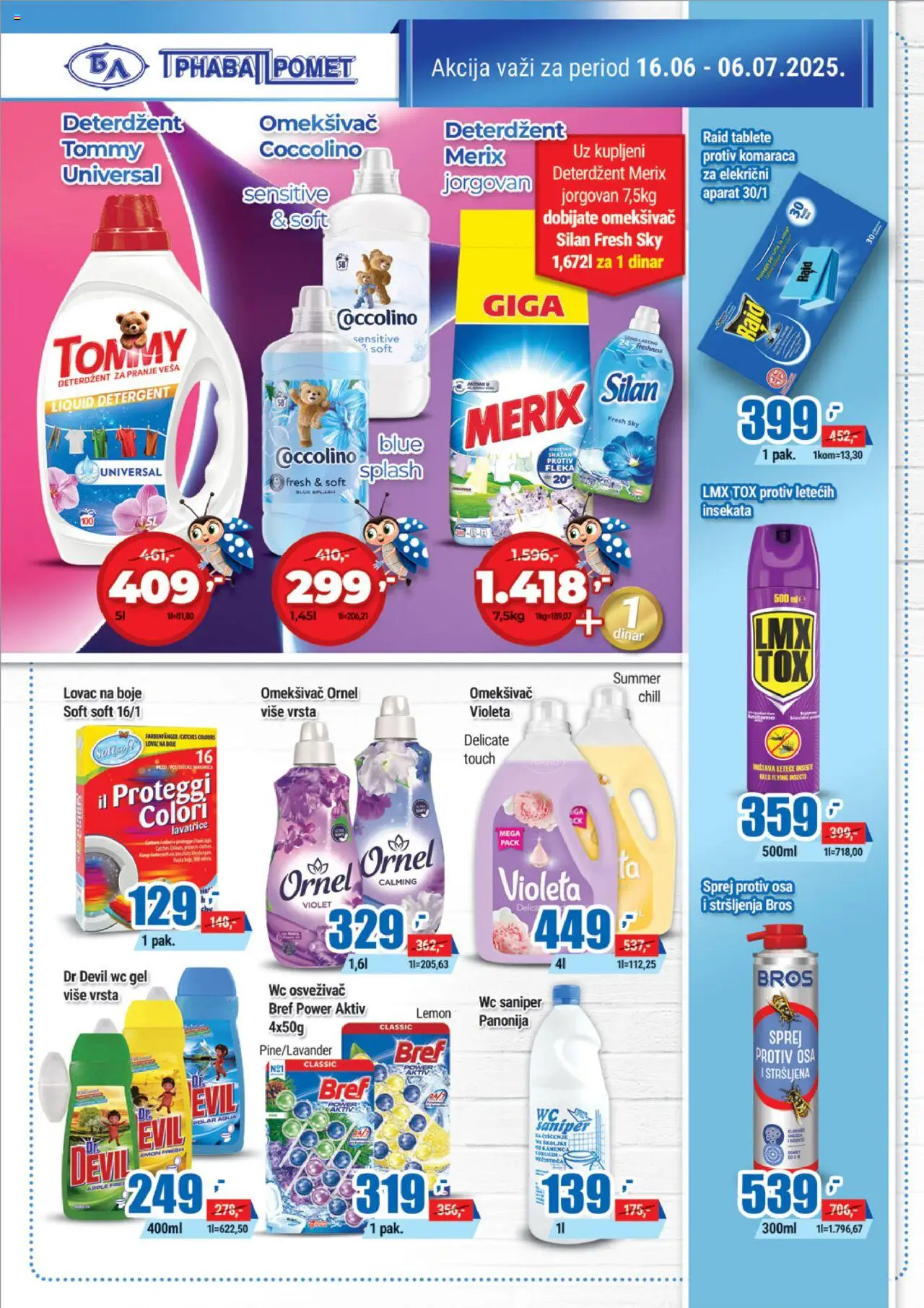 Trnava Promet katalog - važi od 16.06.2025 | Strana: 24 | Proizvode: Deterdžent, Bref, Silan, Coccolino