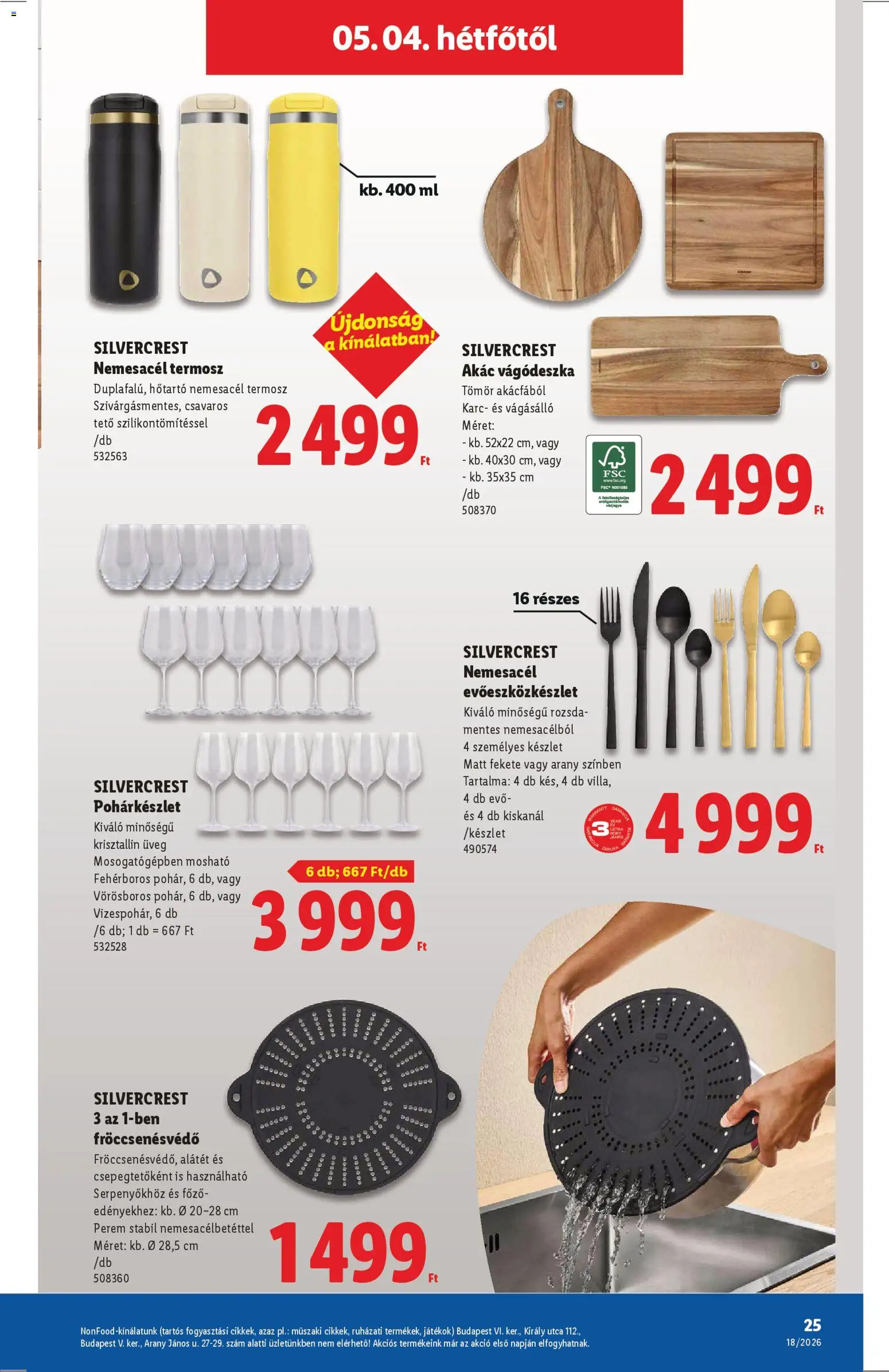 Lidl akciós ujság - amely érvényes a következő dátumtól: 30.04.2026 | Oldal: 25 | Termékek: Pohárkészlet, Vágódeszka, Játékok, Termosz