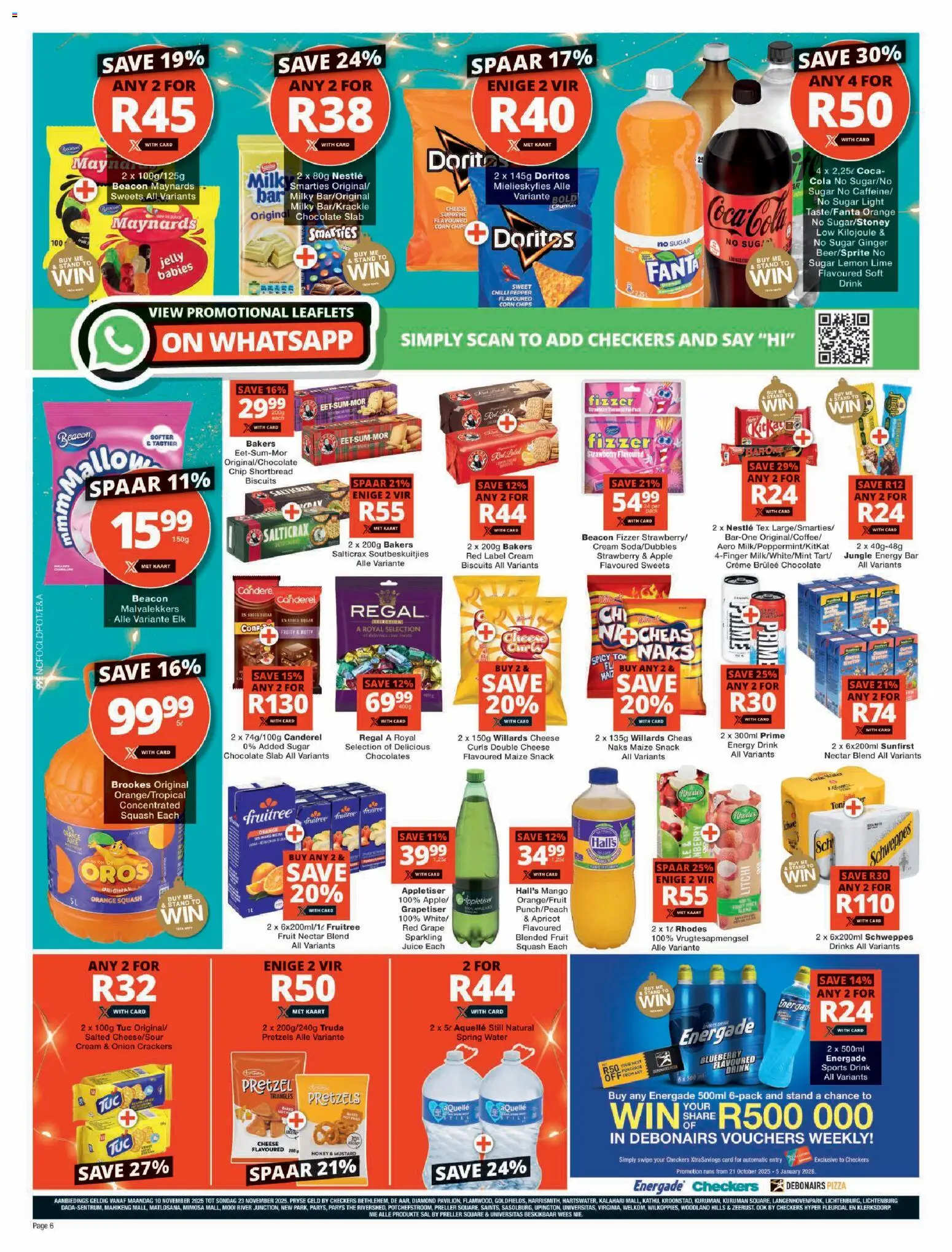 New Checkers catalogue – valid from 10.11.2025 | Page: 6 | Products: Biscuits, Mustard, Water, Pepper