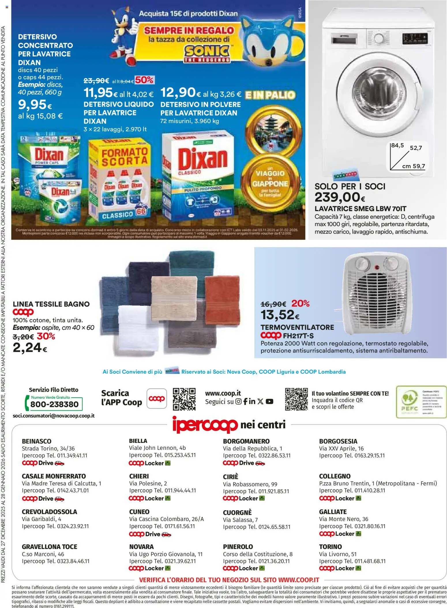 Volantino Ipercoop del 27.12.2025 | Pagina: 40 | Prodotti: Detersivo in polvere, Lavatrice, The, Bagno