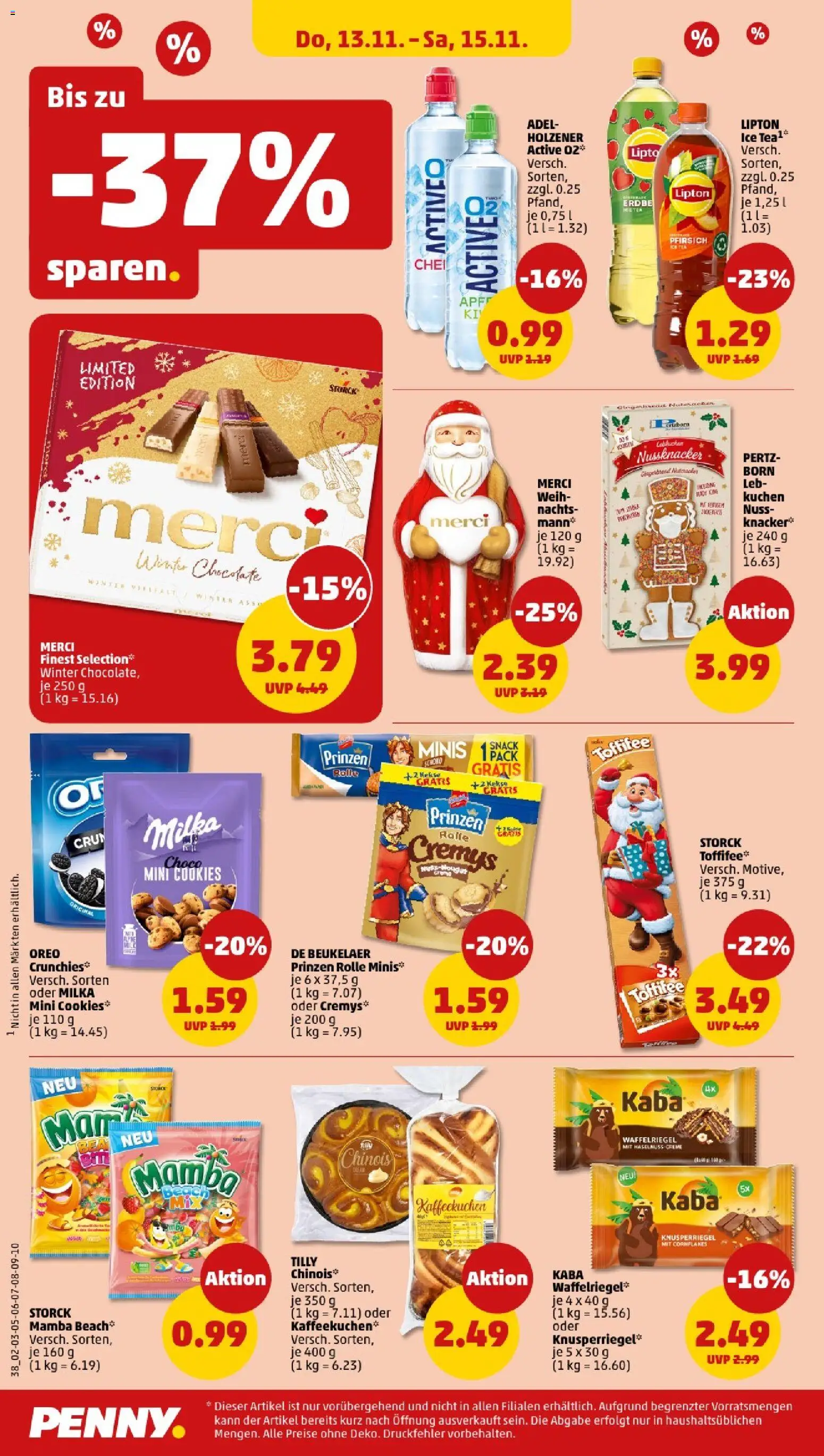 Penny -  Nordrhein - Westfalen – gültig ab 10.11.2025 | Seite: 38 | Produkte: Merci, Pfirsich, Kuchen, Kekse