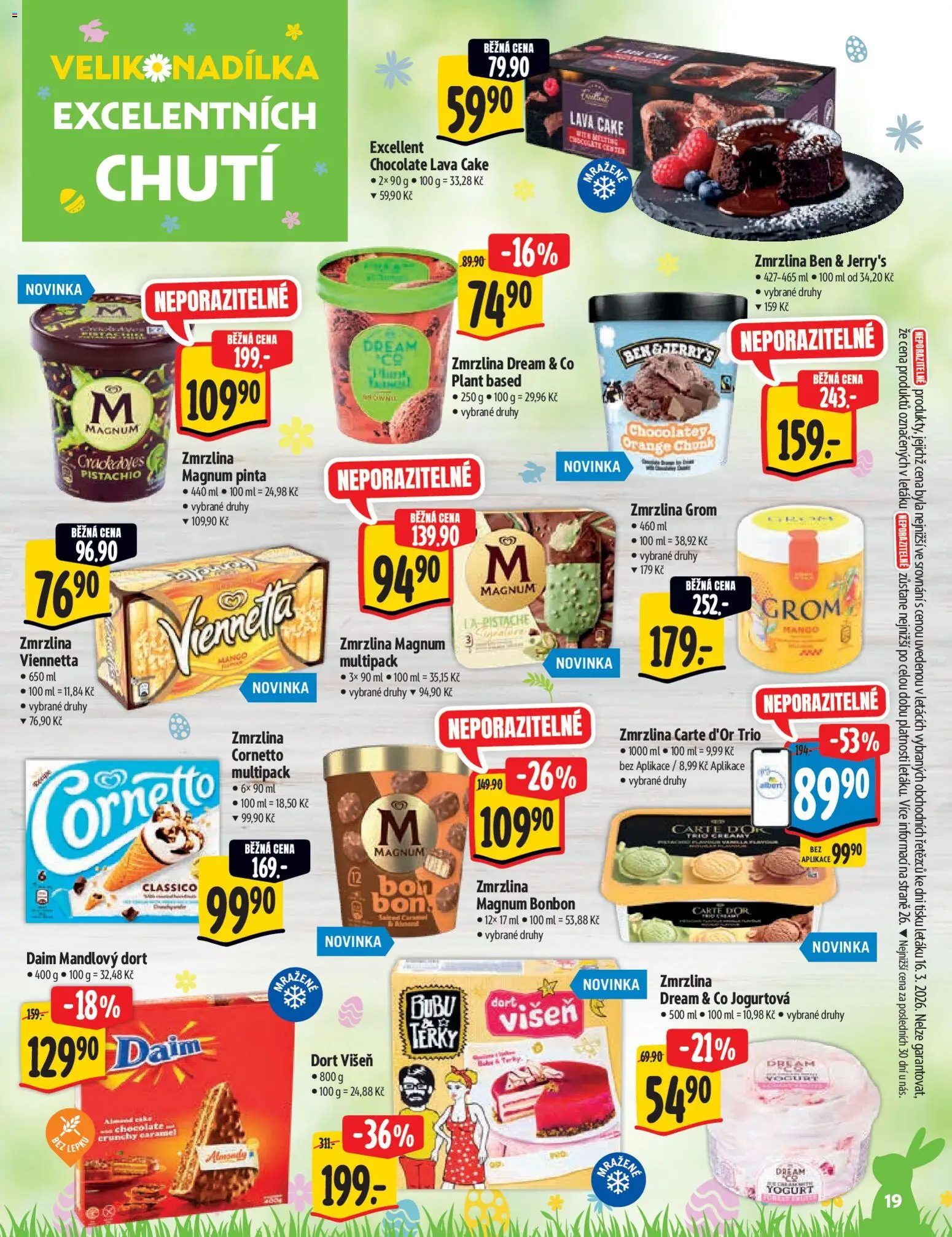 Albert katalog - Hypermarket od 25.03.2026 | Strana: 19 | Produkty: Mango, Viennetta, Carte d'or, Dort