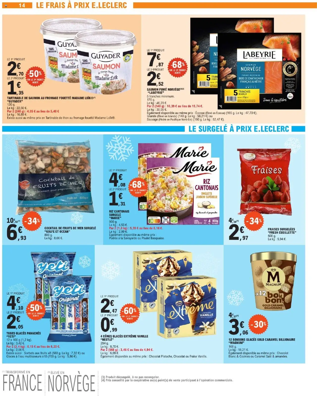  | Page: 14 | Produits: Glaces, Fraise, Pêche, Jambon