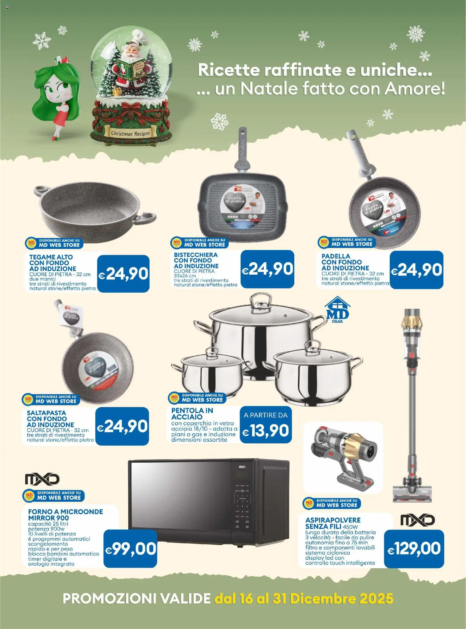 Volantino MD Discount del 16.12.2025 | Pagina: 26 | Prodotti: Microonde, Forno, Aspirapolvere, Batteria