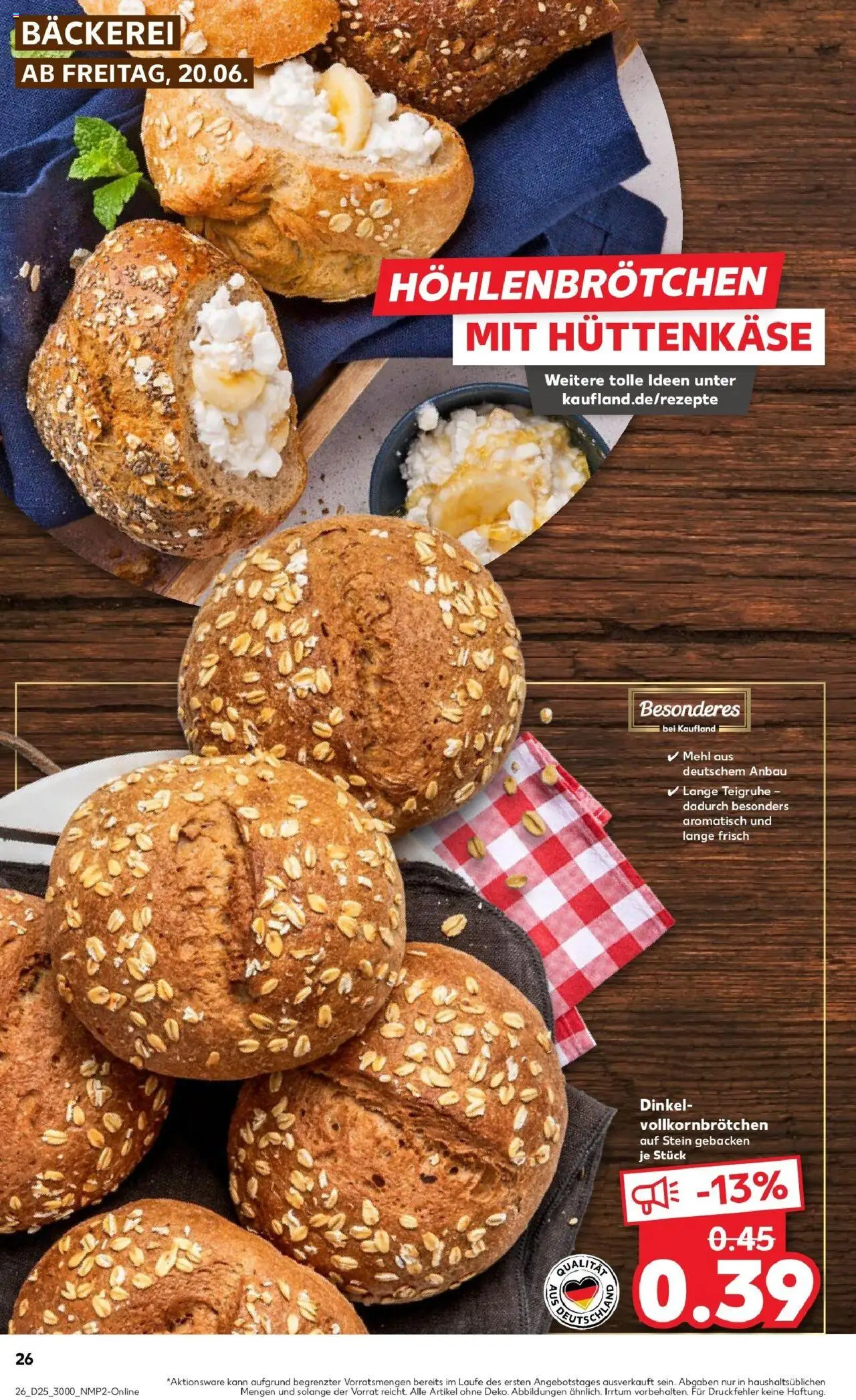 Kaufland prospekt Kaufbeuren	 - gültig ab dem 22.06.2025 | Seite: 39 | Produkte: Bäckerei, Mehl, Hüttenkäse