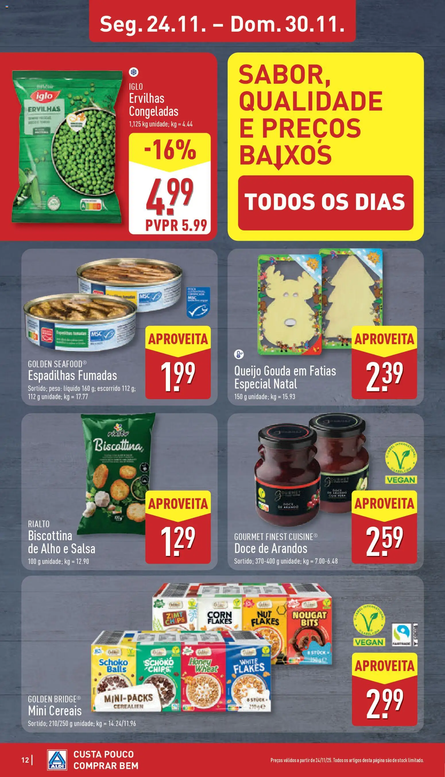 Aldi folheto │ válido de 24.11.2025 | Página: 12 | Produtos: Queijo, Cereais