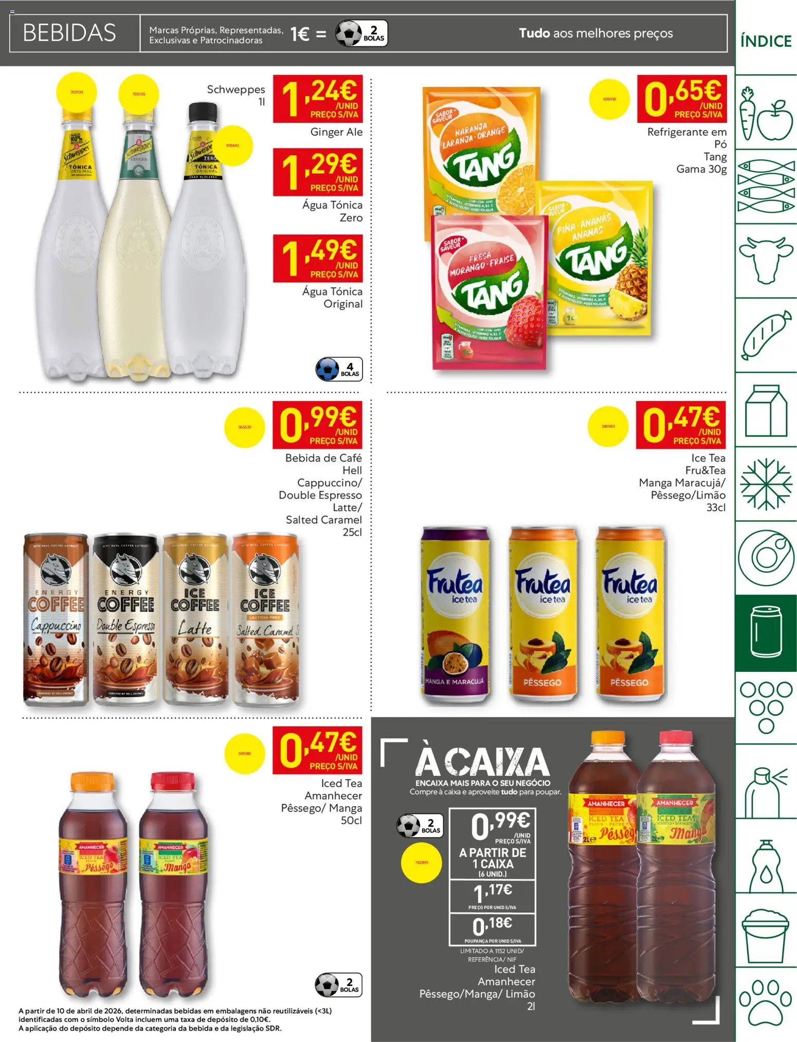 Recheio - Bons Negócios Madeira │ válido de 21.04.2026 | Página: 33 | Produtos: Agua, Refrigerante, Caixa, Café