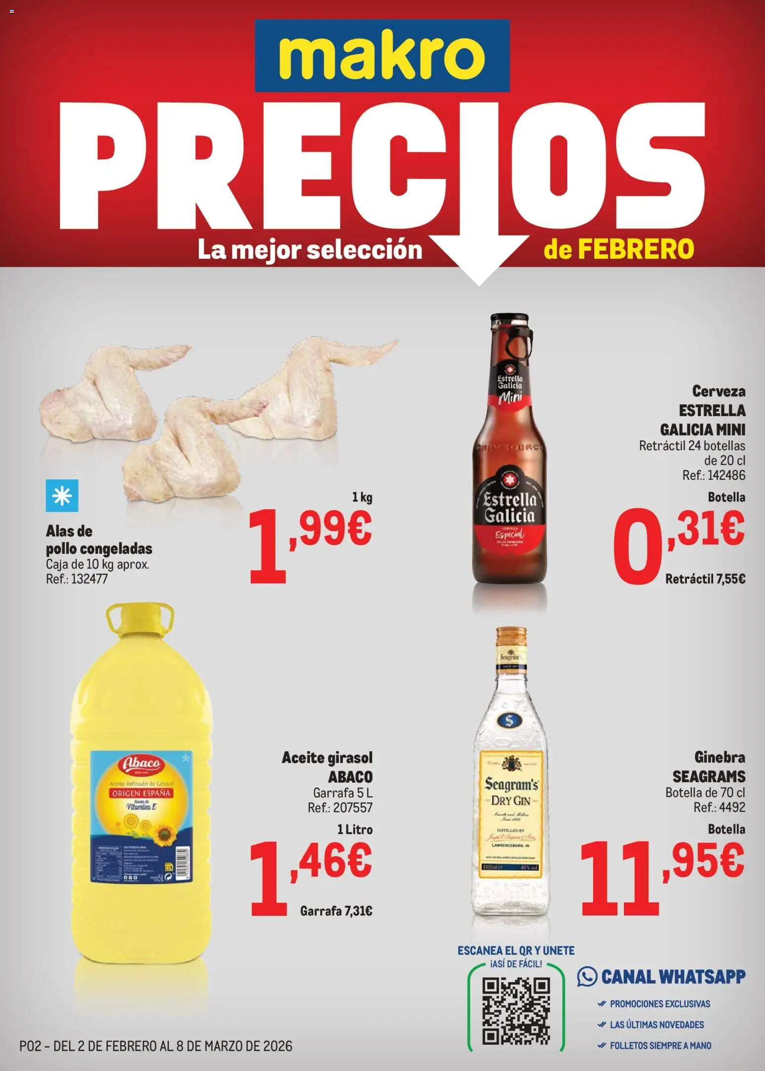 Makro - Precios Centro │ válido desde el 02.02.2026 | Página: 1 | Productos: Aceite, Cerveza, Ginebra, Caja