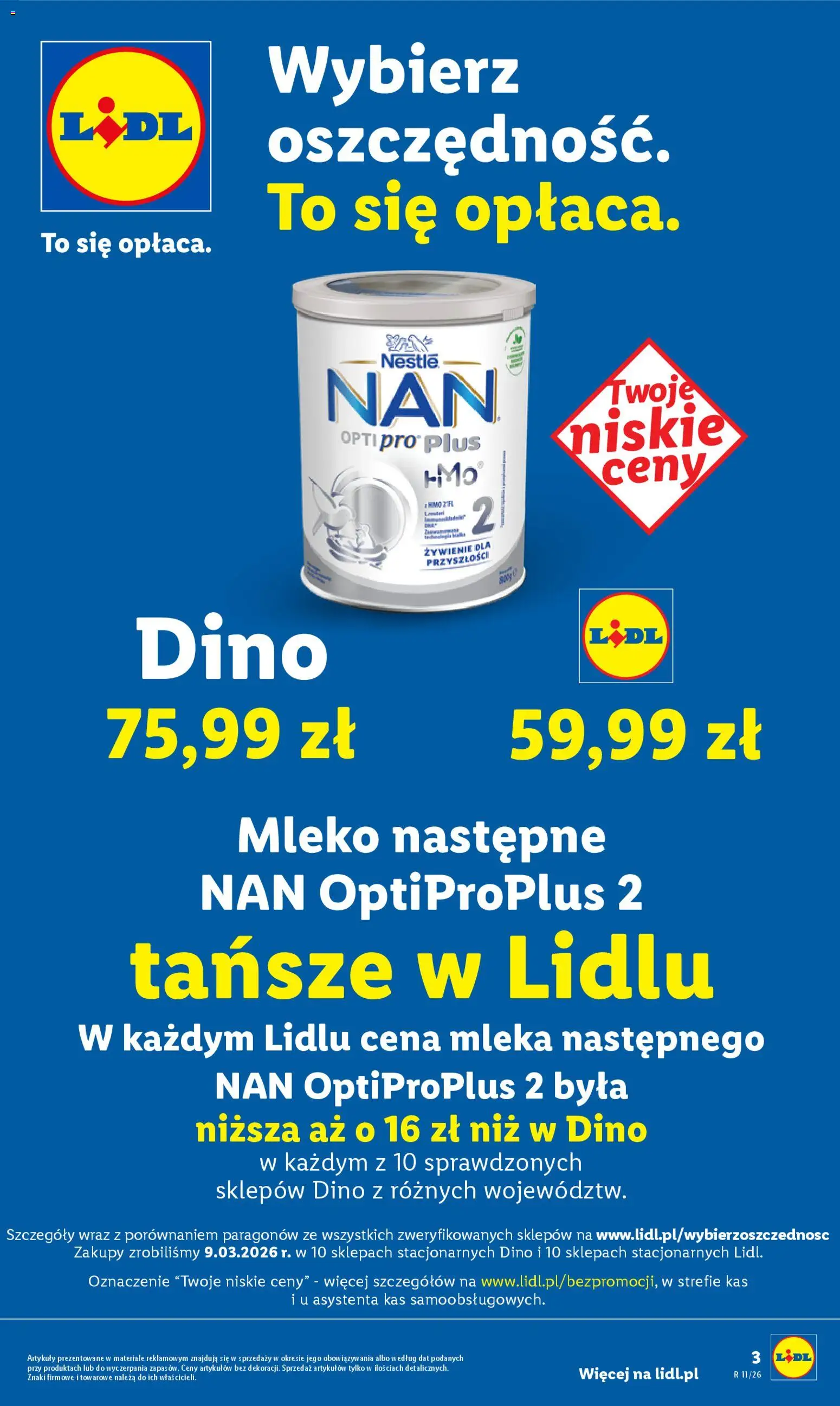 Lidl Polsko leták od 12.03.2026 | Strana: 3 | Produkty: Mléko