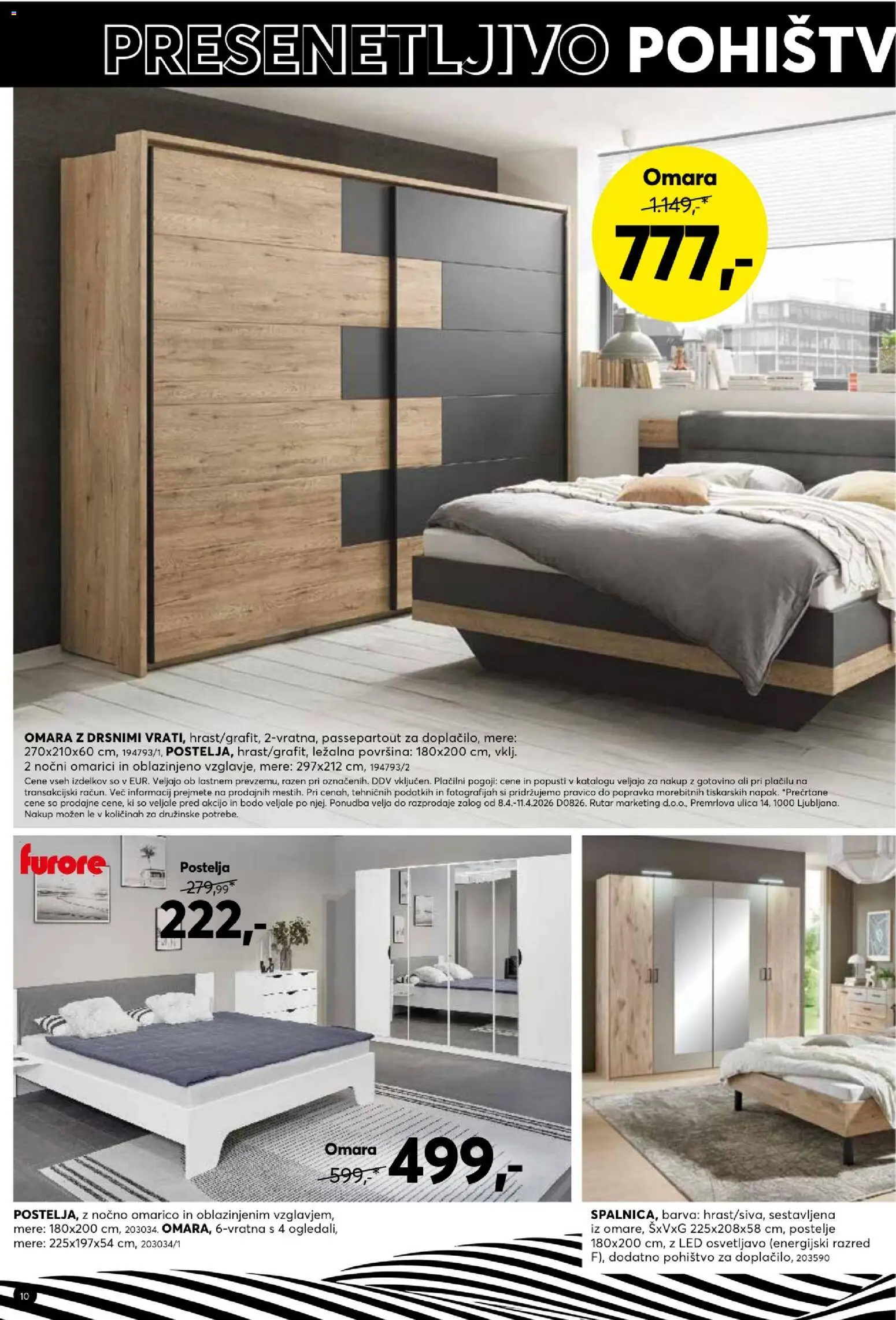 Novi Dipo katalog ponudbe – veljaven od 08.04.2026 | Stran: 10 | Izdelki: Pohištvo, Postelja, Omara, Barva
