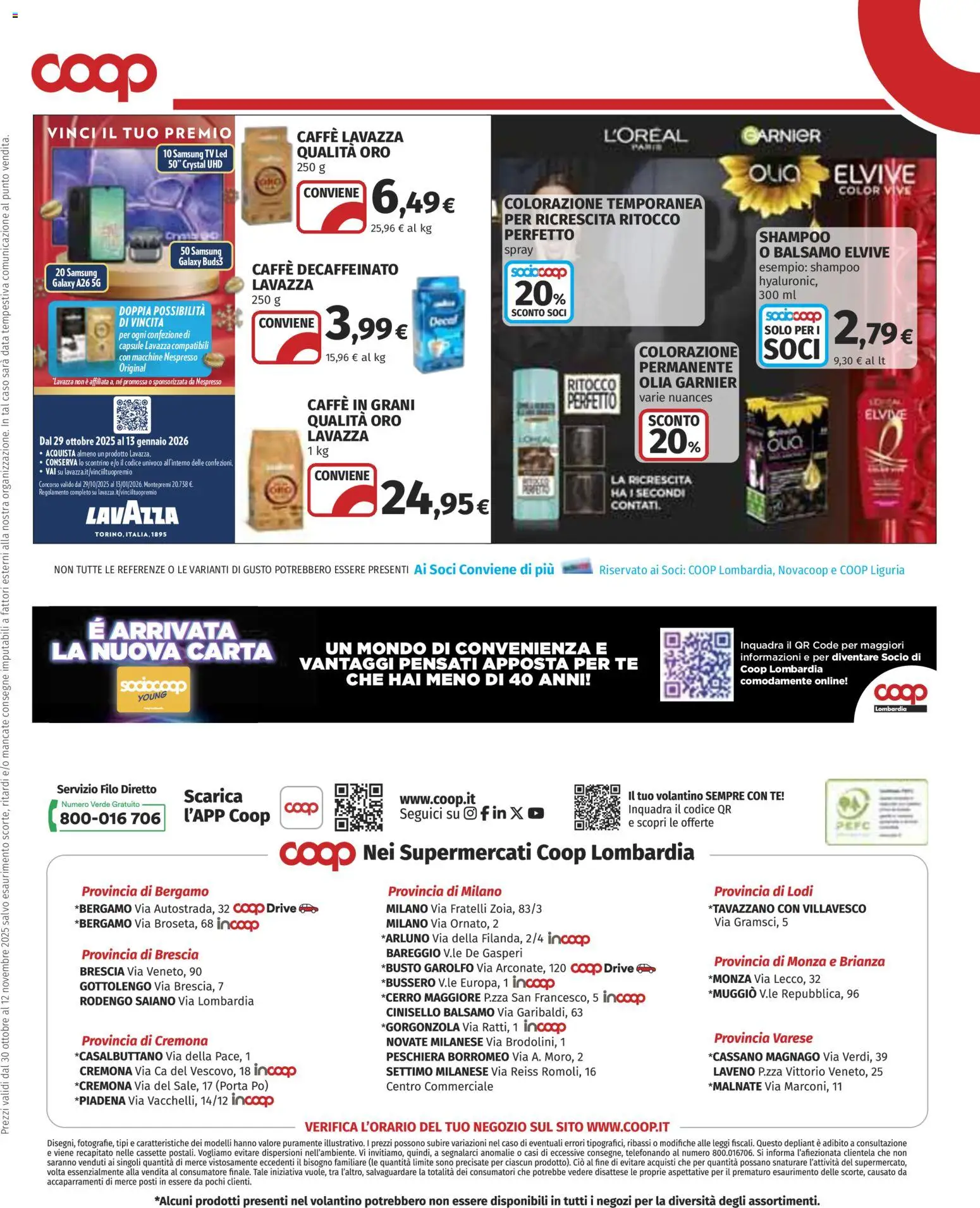 Volantino COOP del 30.10.2025 | Pagina: 23 | Prodotti: Tè, TV, Lavazza, Samsung