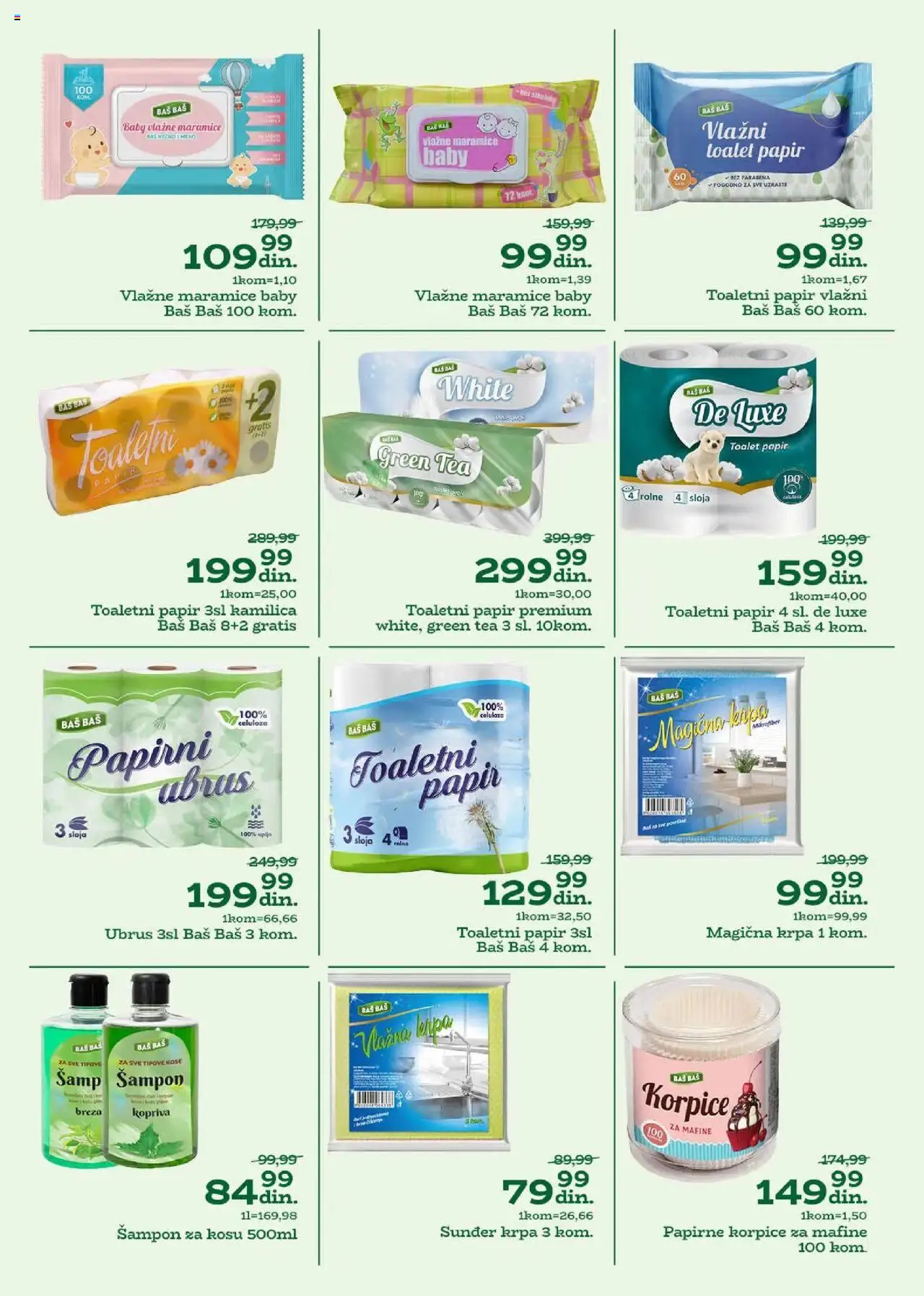 Univerexport katalog - važi od 08.07.2025 | Strana: 14 | Proizvode: Toalet papir, Ubrus, Šampon, Vlažne maramice