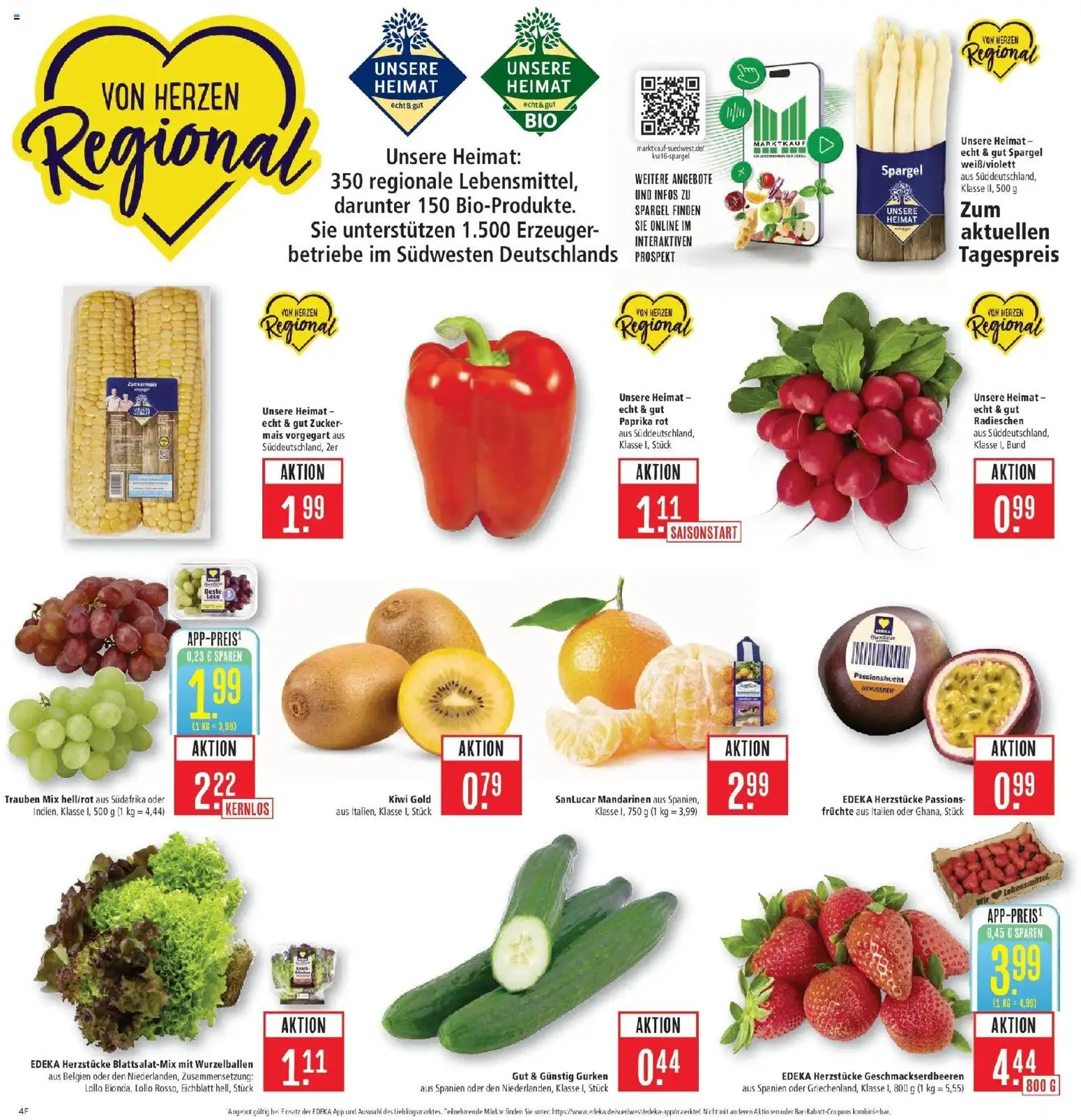 Marktkauf Prospekt Ostfildern	 – gültig ab 13.04.2026 | Seite: 6 | Produkte: Trauben, Paprika rot, Spargel, Zucker