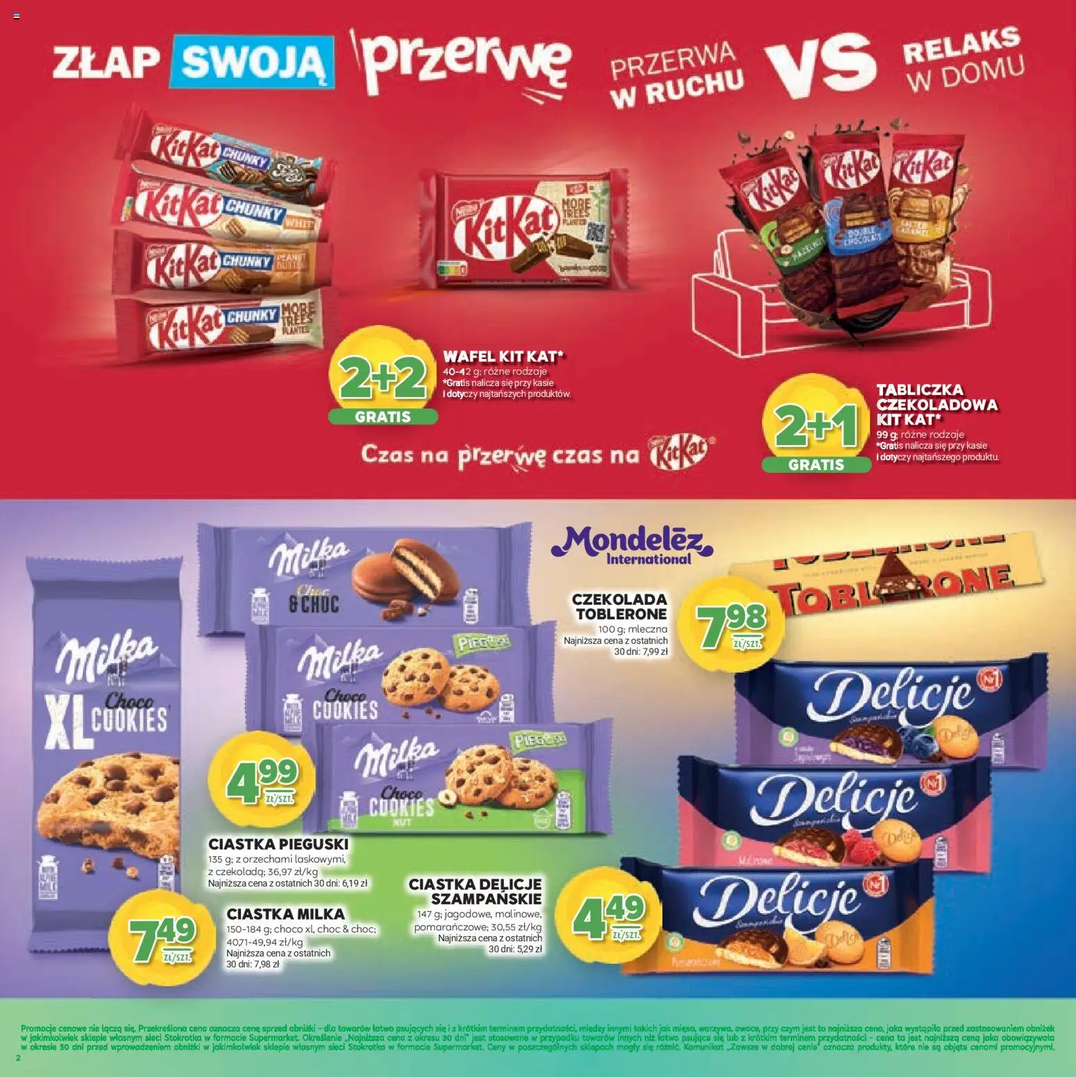 Stokrotka Gazetka - Wiosenne Inspiracje od 26.02.2026 | Strona: 2 | Produkty: Czekoladowa, Toblerone, Czekolada, Ciastka