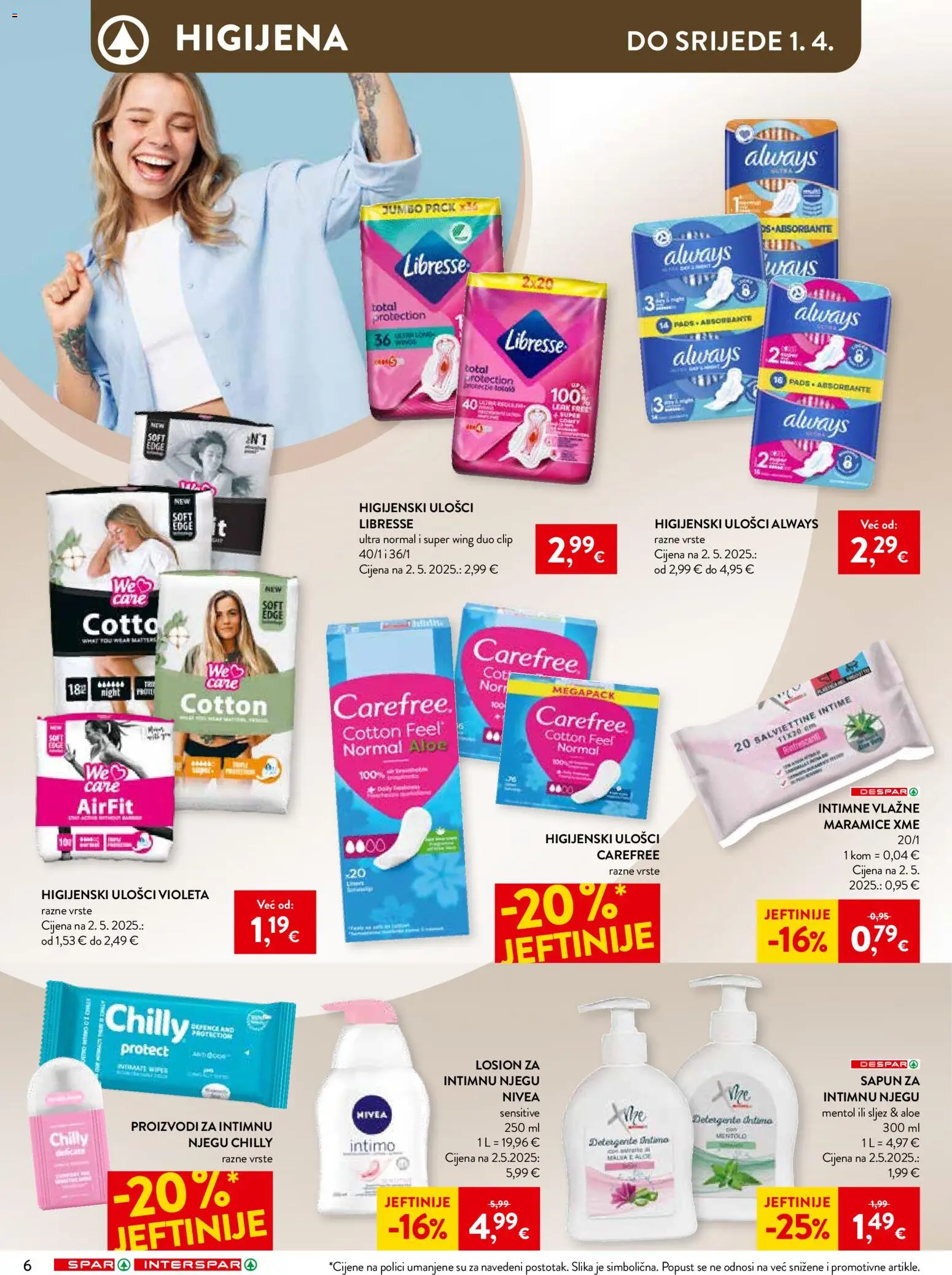 Interspar katalog | vrijedi od 12.03.2026 | Stranica: 6 | Proizvodi: Vlažne maramice, Sapun, Nivea, Libresse