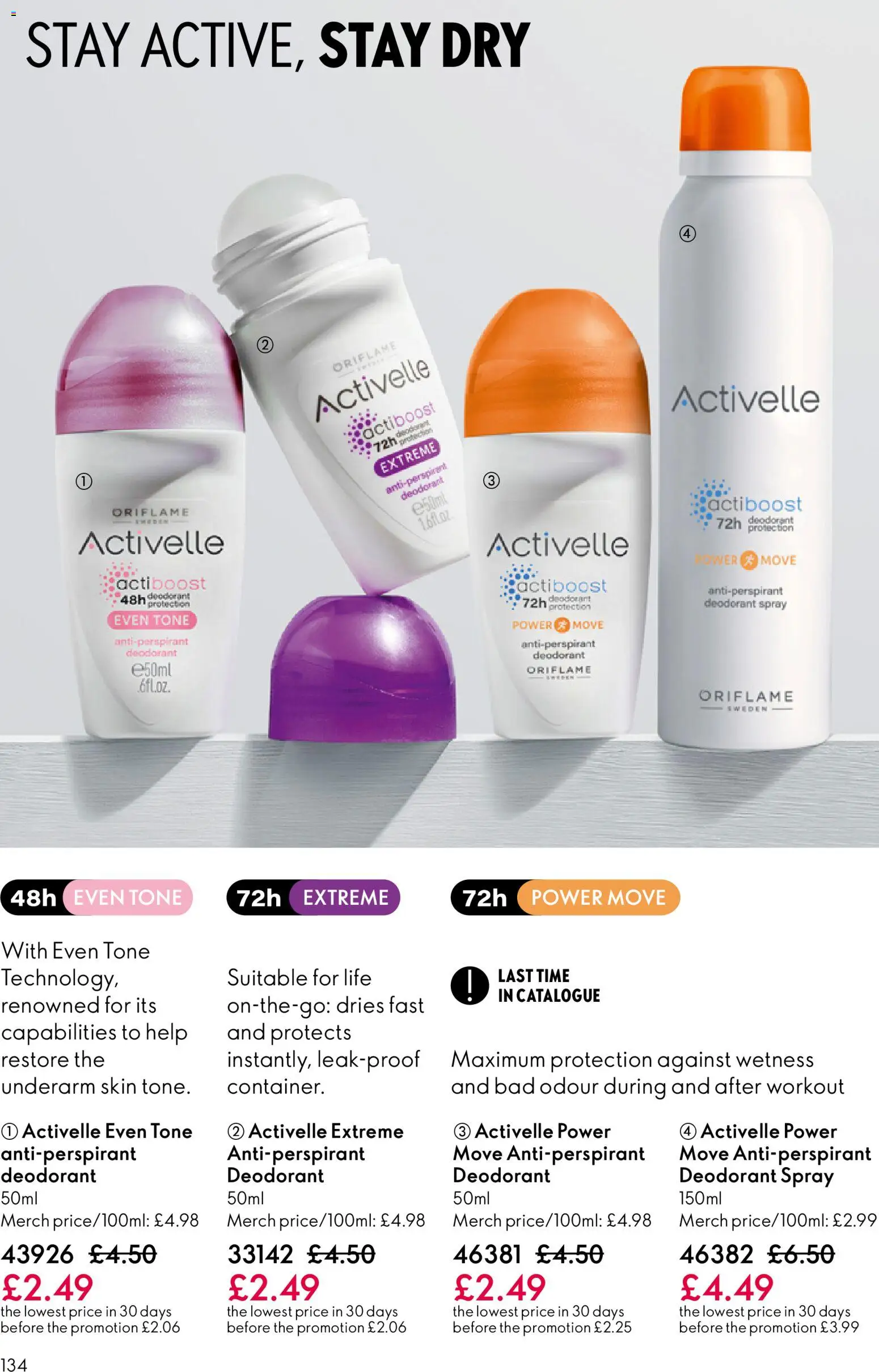 {H1} | Page: 134 | Products: Deodorant, Antiperspirant