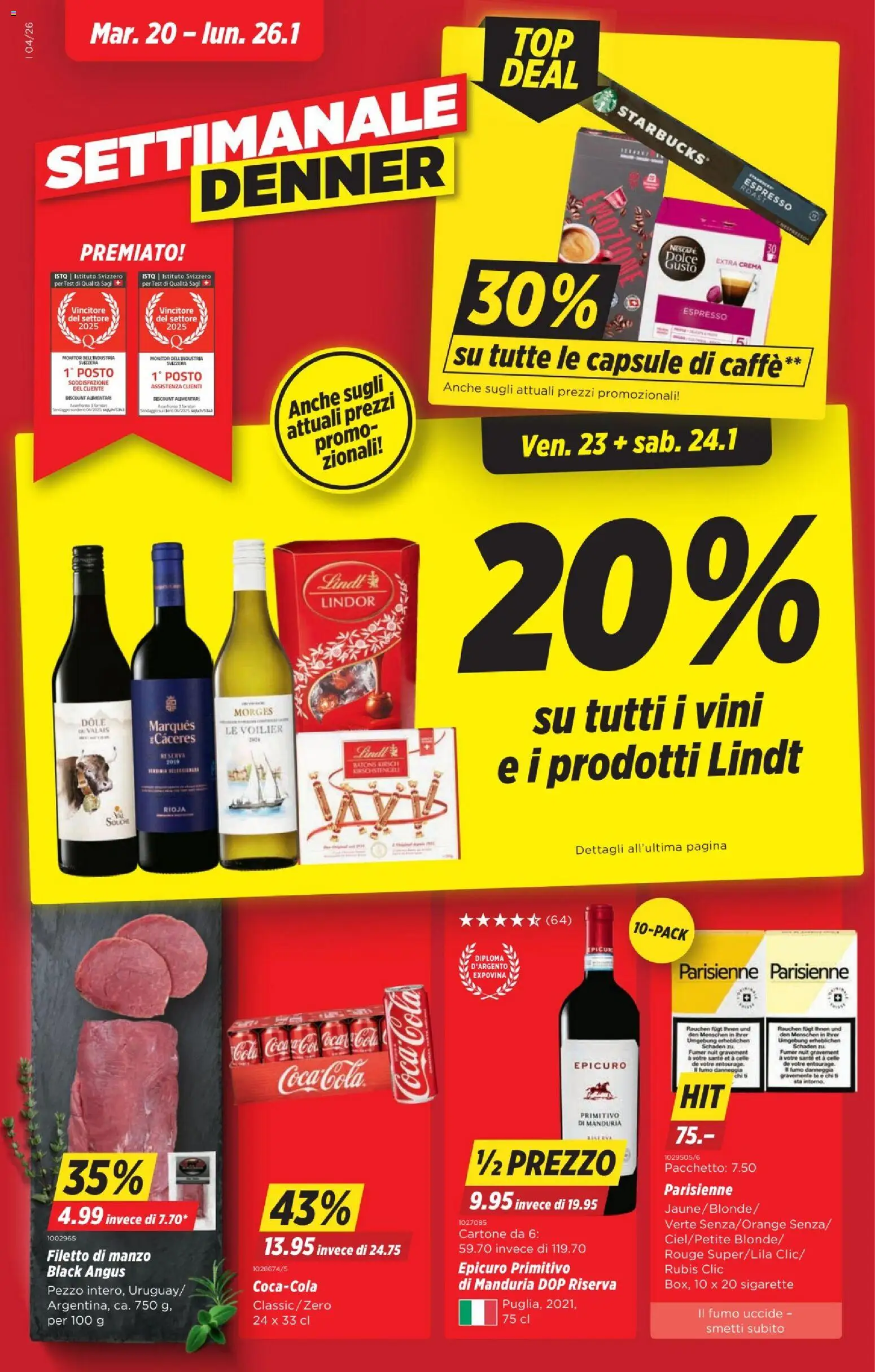 Denner Aktionen IT – gültig ab 20.01.2026 | Seite: 1 | Produkte: Coca Cola, Rouge, Monitor