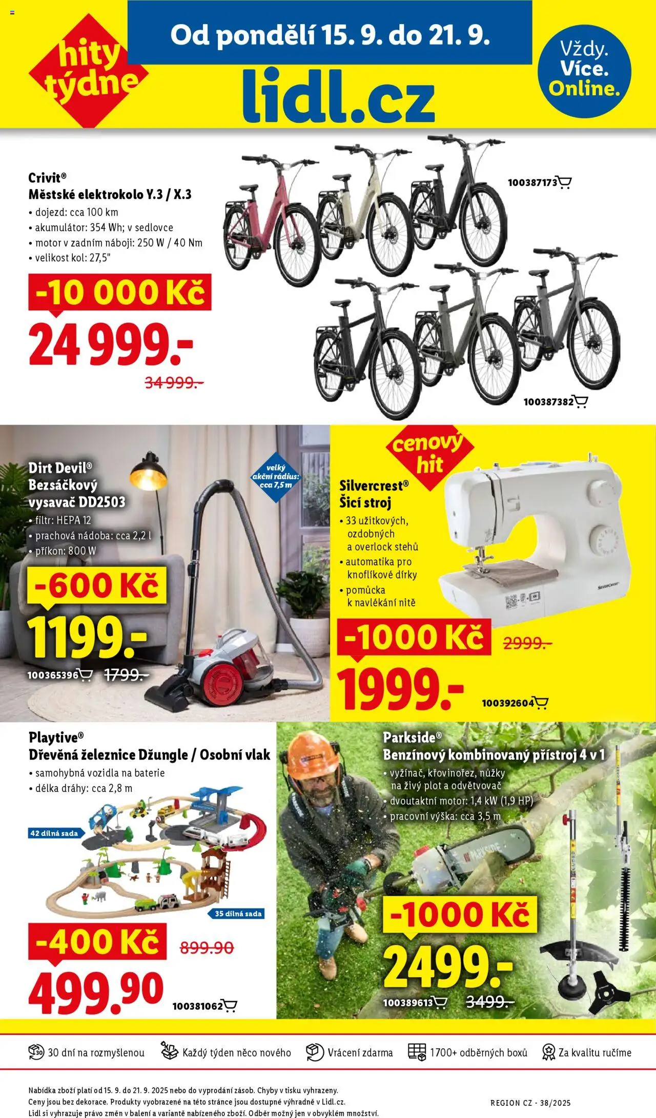 Lidl leták od 15.09.2025 | Strana: 48 | Produkty: Parkside, Bezsáčkový vysavač, Šicí stroj, Baterie