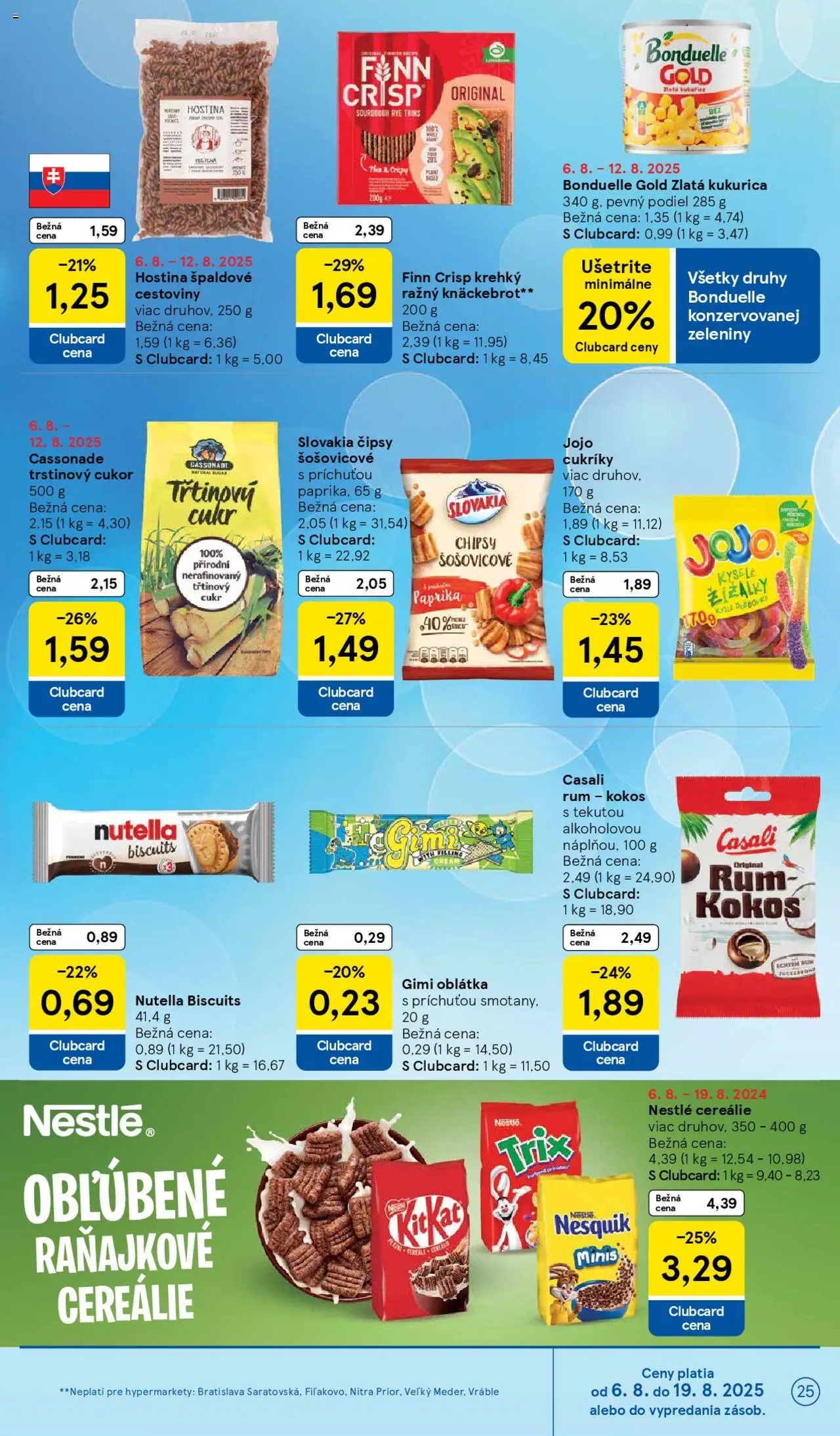 Tesco Hypermarket - leták │ platný od 06.08.2025 | Strana: 25 | Produkty: Cereálie, Chipsy, Kukurica, Nesquik