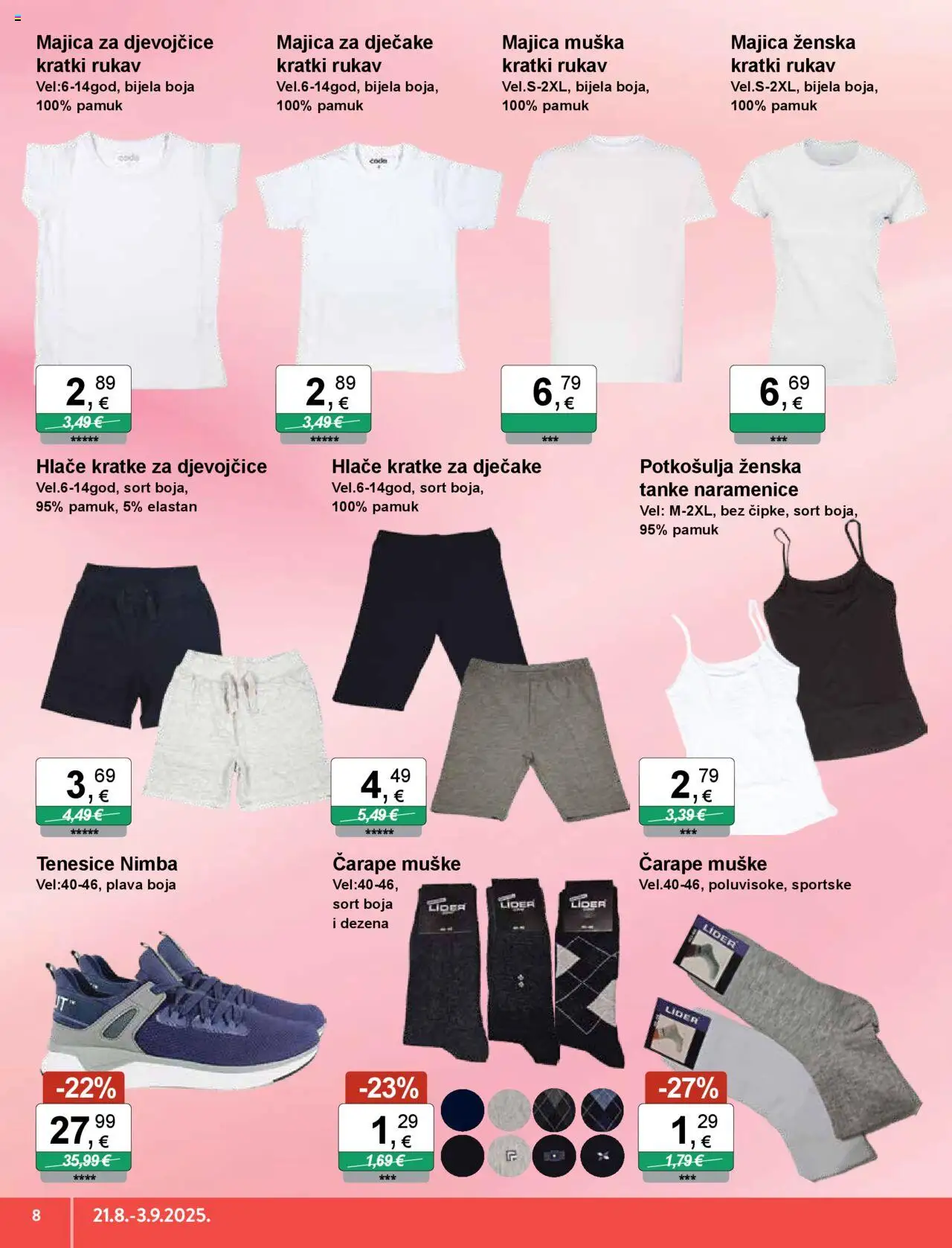 KTC katalog | vrijedi od 21.08.2025 | Stranica: 8 | Proizvodi: Majica, Hlače, Čarape