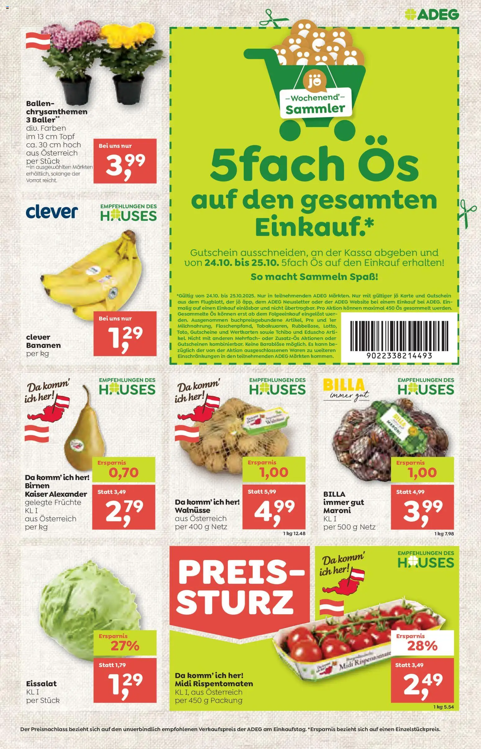 ADEG Vorarlberg gültig ab 23.10.2025 | Seite: 3 | Produkte: Bananen