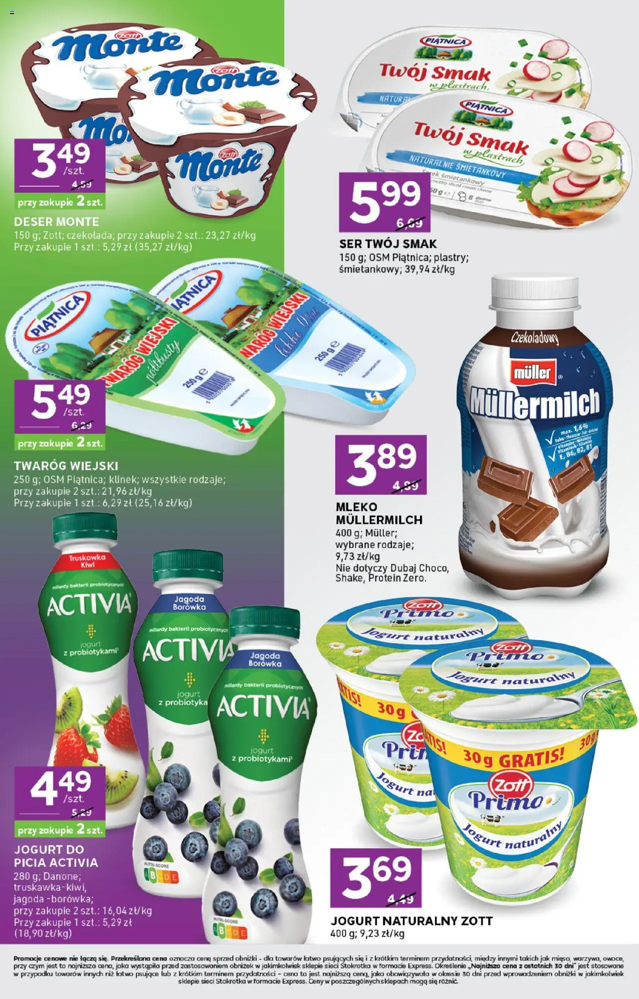 Stokrotka Gazetka - Express od 07.08.2025 | Strona: 4 | Produkty: Stokrotka, Jogurt naturalny, Mleko, Twaróg