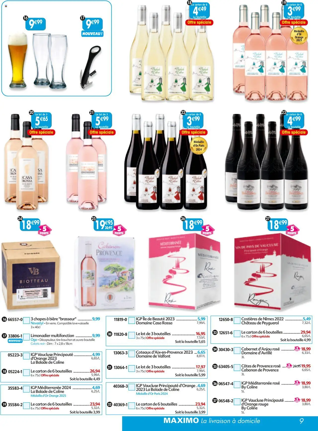  | Page: 9 | Produits: Brasseur, Orange, Vin, Bière