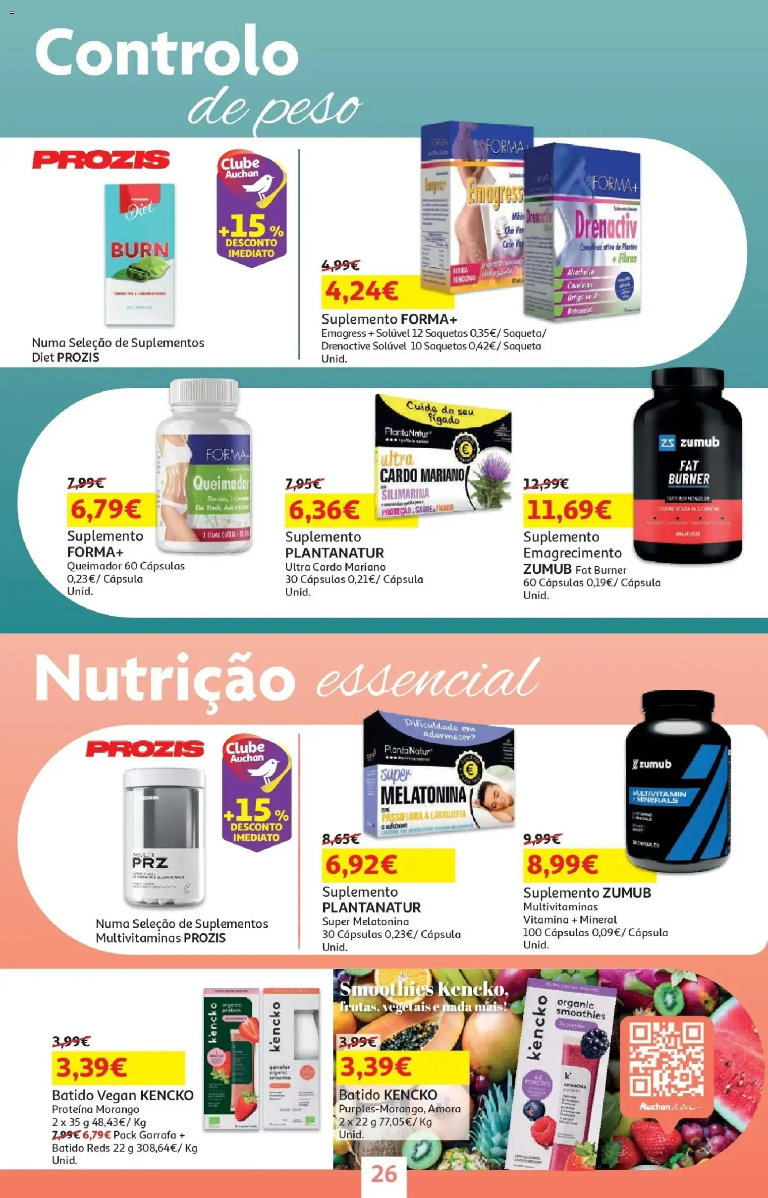 Auchan - O bem-estar começa em casa! │ válido de 26.12.2025 | Página: 26 | Produtos: Melatonina, Proteina