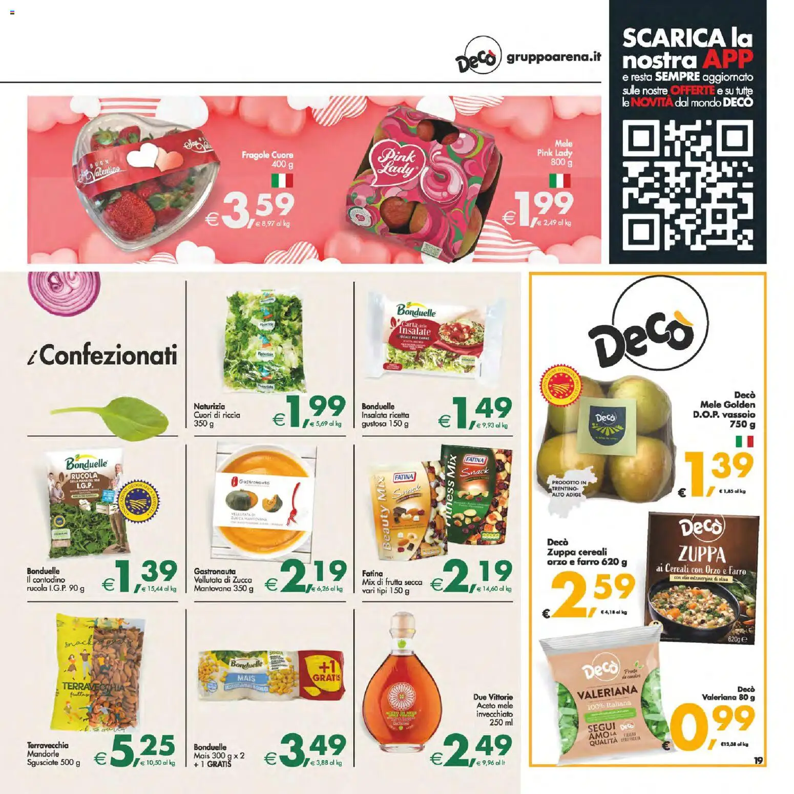 Volantino Decò del 13.02.2026 | Pagina: 26 | Prodotti: Insalata, Frutta, Aceto, Mais