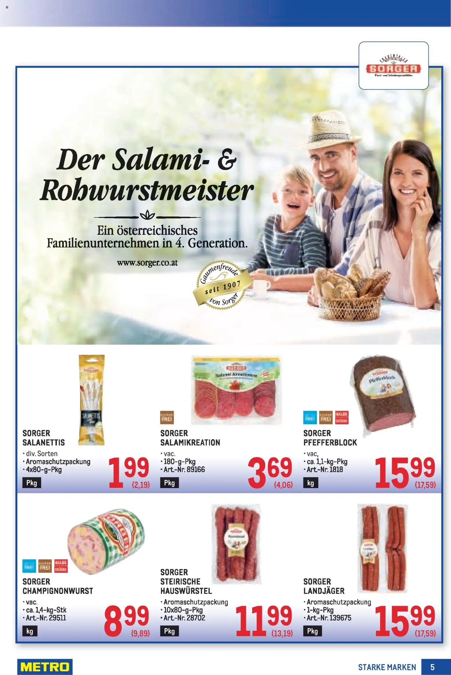 Metro Starke Marken gültig ab 08.01.2025 | Seite: 5 | Produkte: Salami