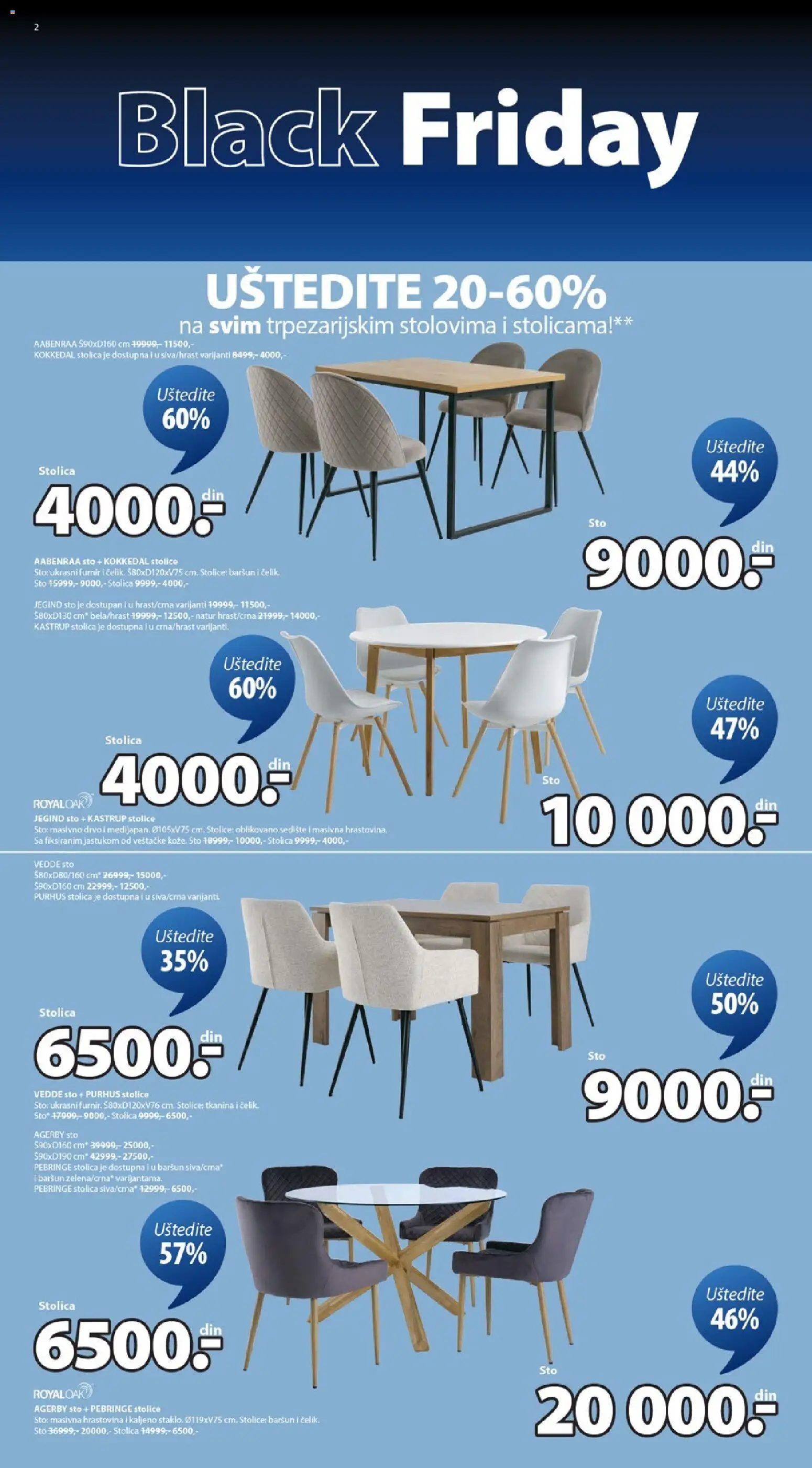 Jysk katalog - važi od 19.11.2025 | Strana: 2 | Proizvode: Sto, Stolica