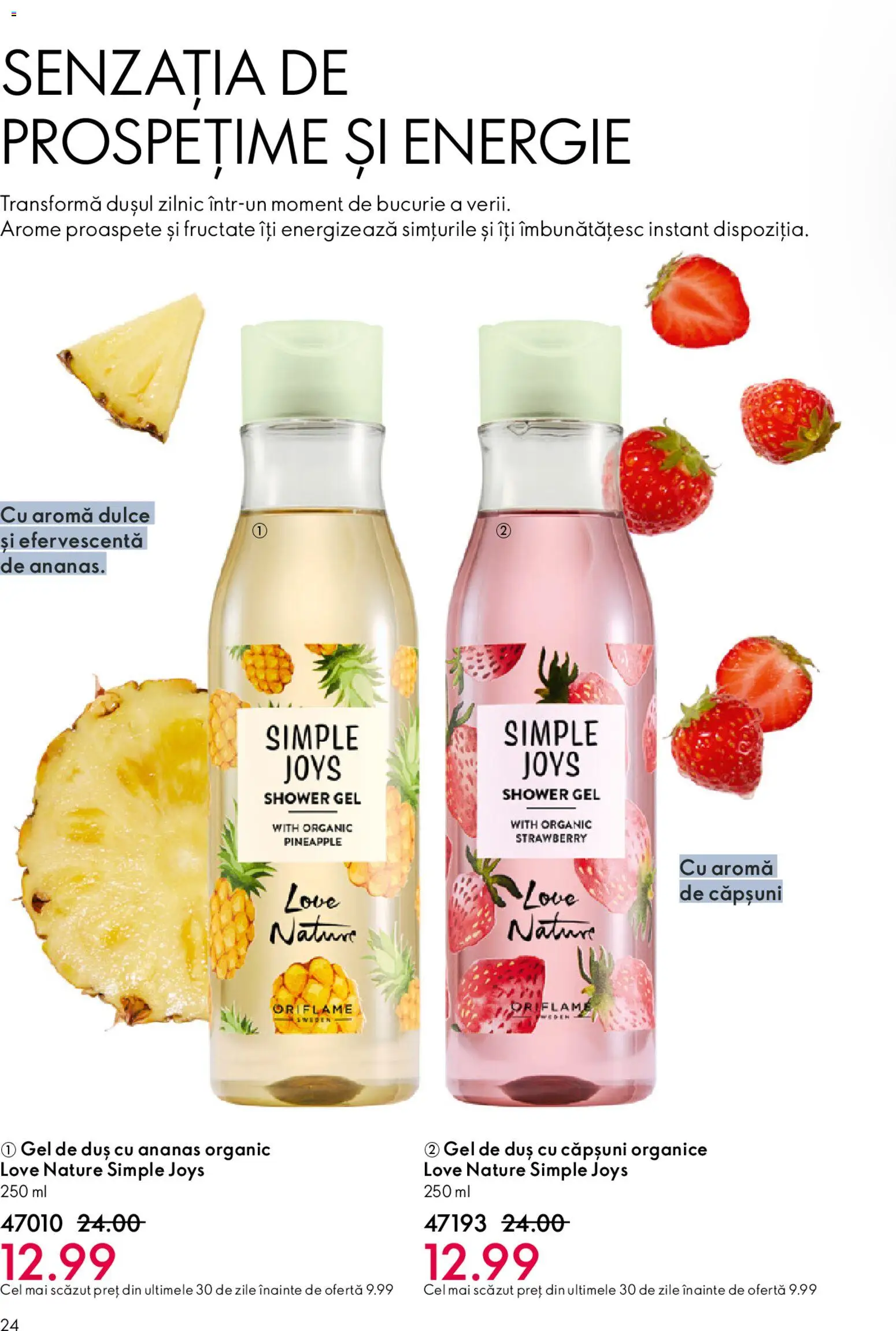 Noul catalog Oriflame – valabil de la 27.05.2026 | Pagină: 24 | Produse: Duș, Gel de duș, Ananas, Căpșuni