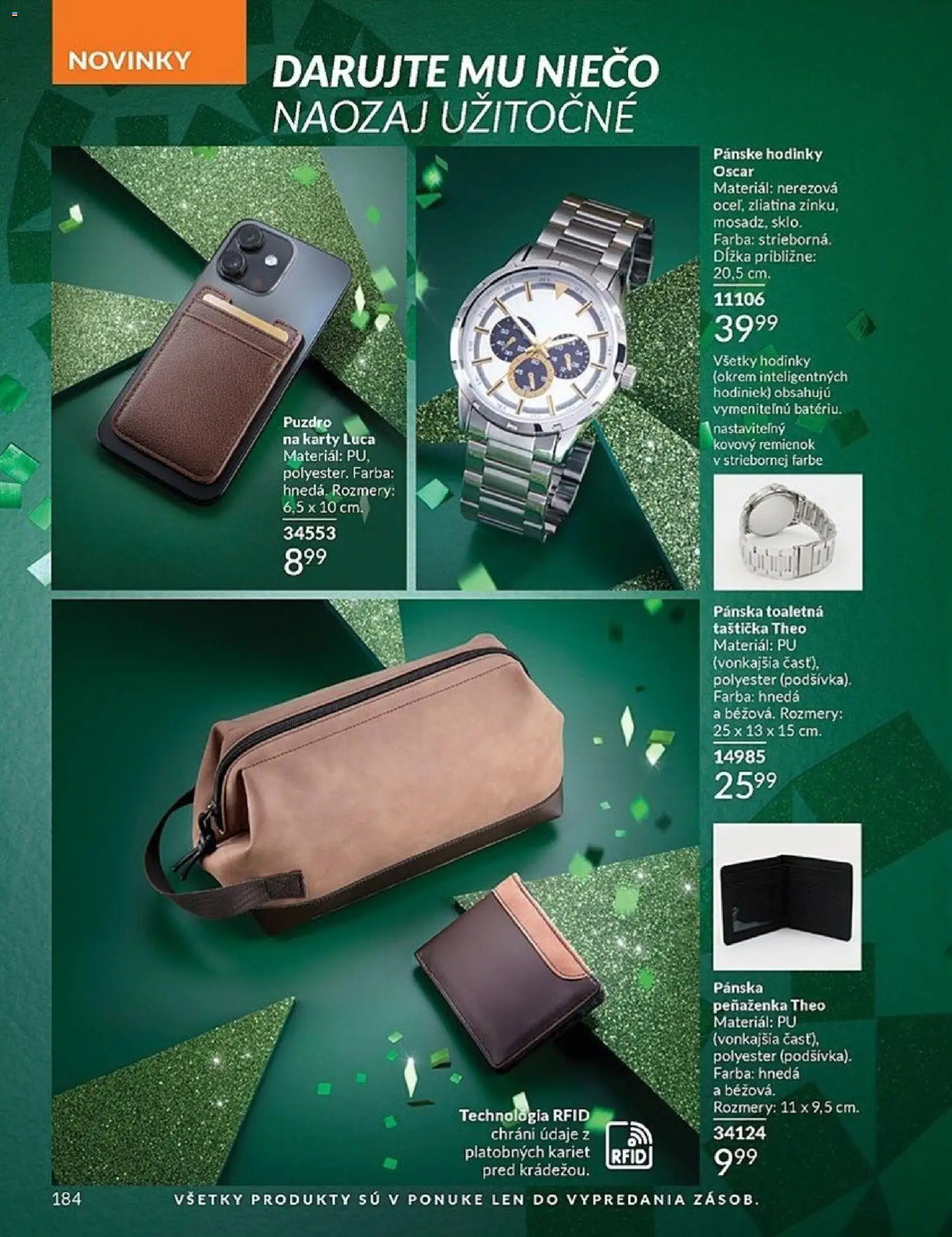 Nové Avon akcie – leták je platný od 01.12.2025 | Strana: 184 | Produkty: Pánske hodinky, Hodinky, Peňaženka