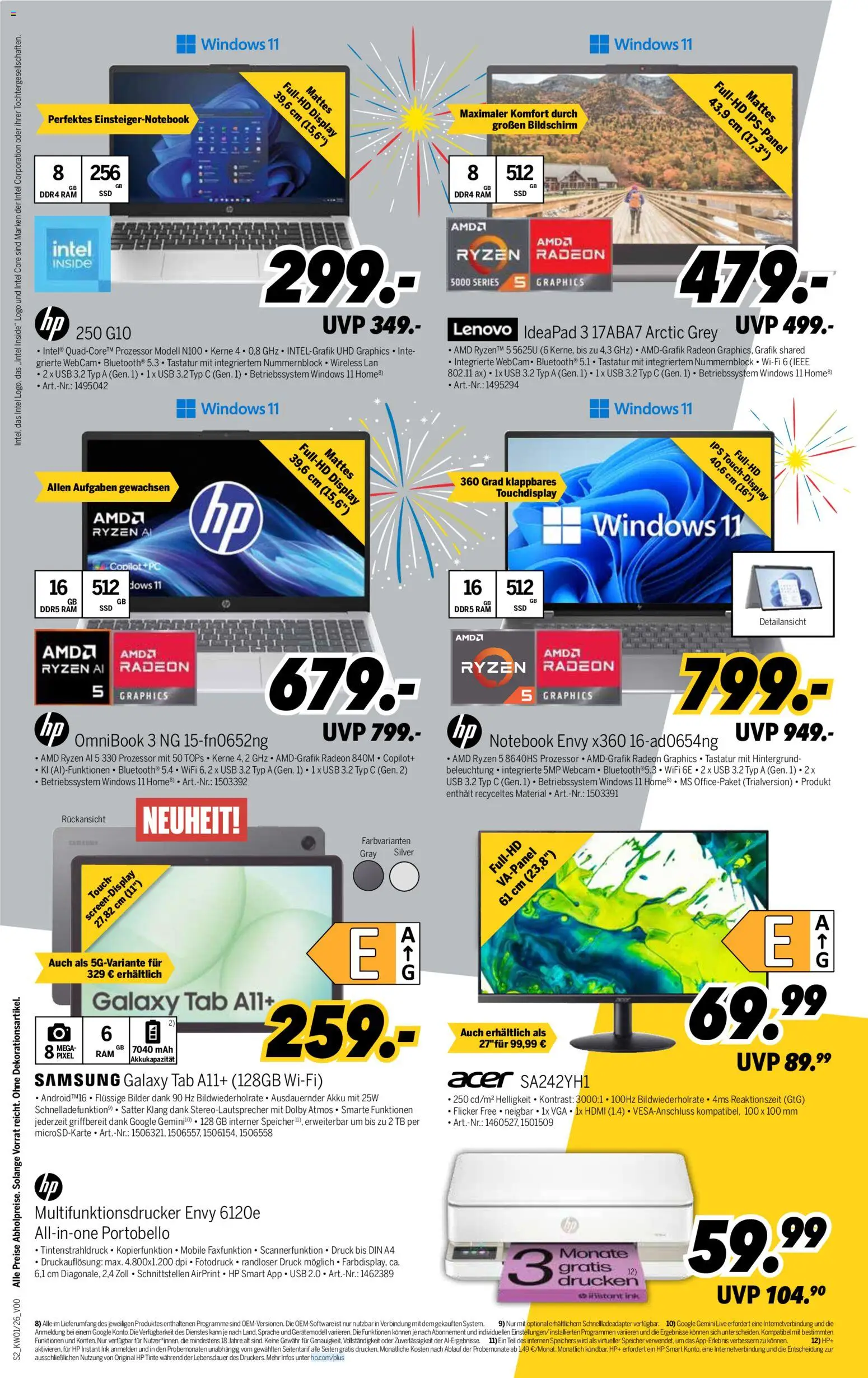 Medimax Prospekt 	 – gültig ab 27.12.2025 | Seite: 2 | Produkte: Lenovo, HP, USB, Bildschirm