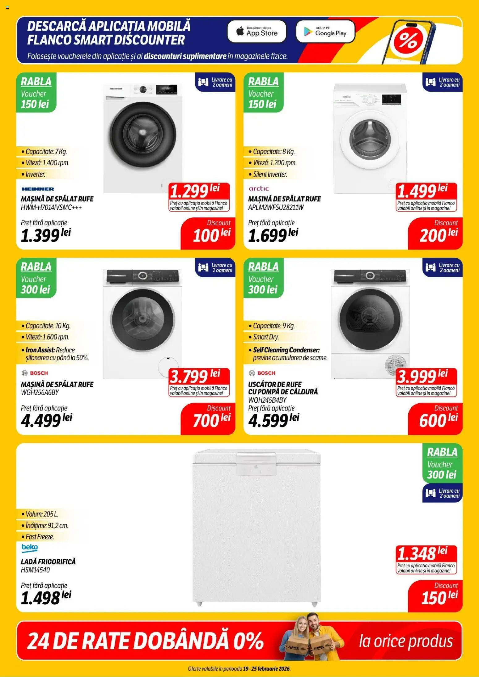 Noul catalog Flanco – valabil de la 19.02.2026 | Pagină: 5 | Produse: Mașină De Spălat, Uscător, Ladă frigorifică