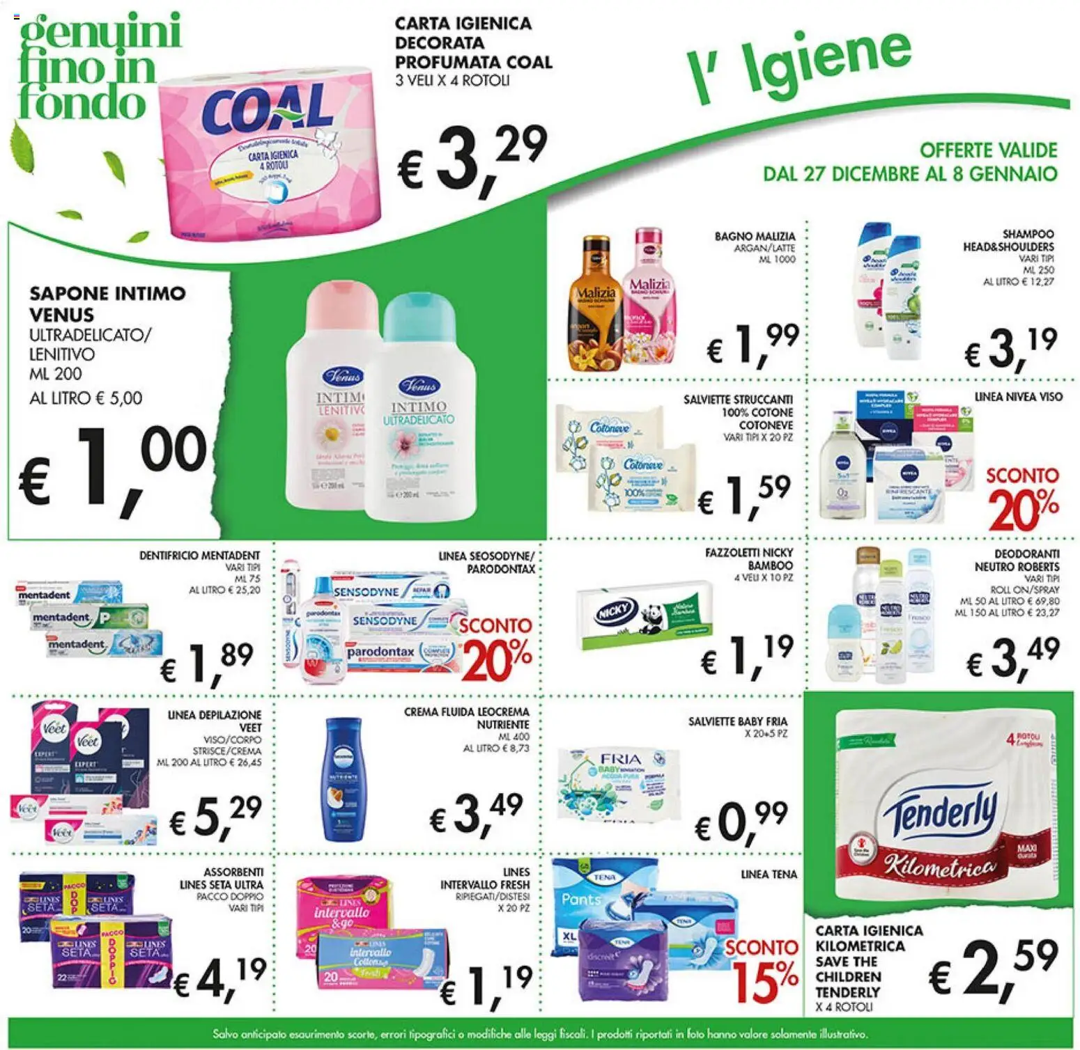 Volantino Coal del 27.12.2025 | Pagina: 27 | Prodotti: Carta igienica, Salviette struccanti, The, Bagno