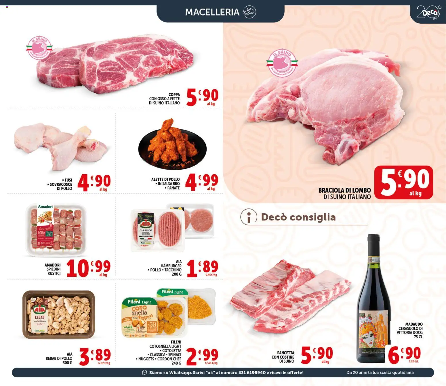 Volantino Decò del 21.04.2026 | Pagina: 5 | Prodotti: Salsa, Rustici, Hamburger, Spiedini