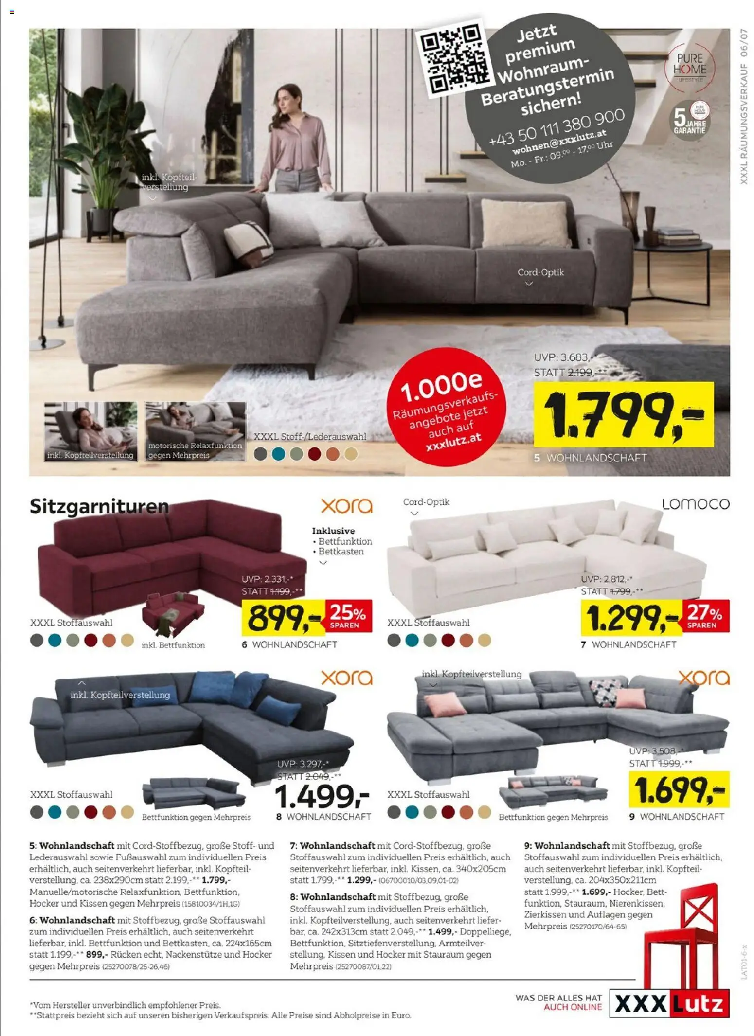 XXXLutz Schlafzimmer  gültig ab 29.12.2025 | Seite: 7 | Produkte: Uhr, Bett, Kissen