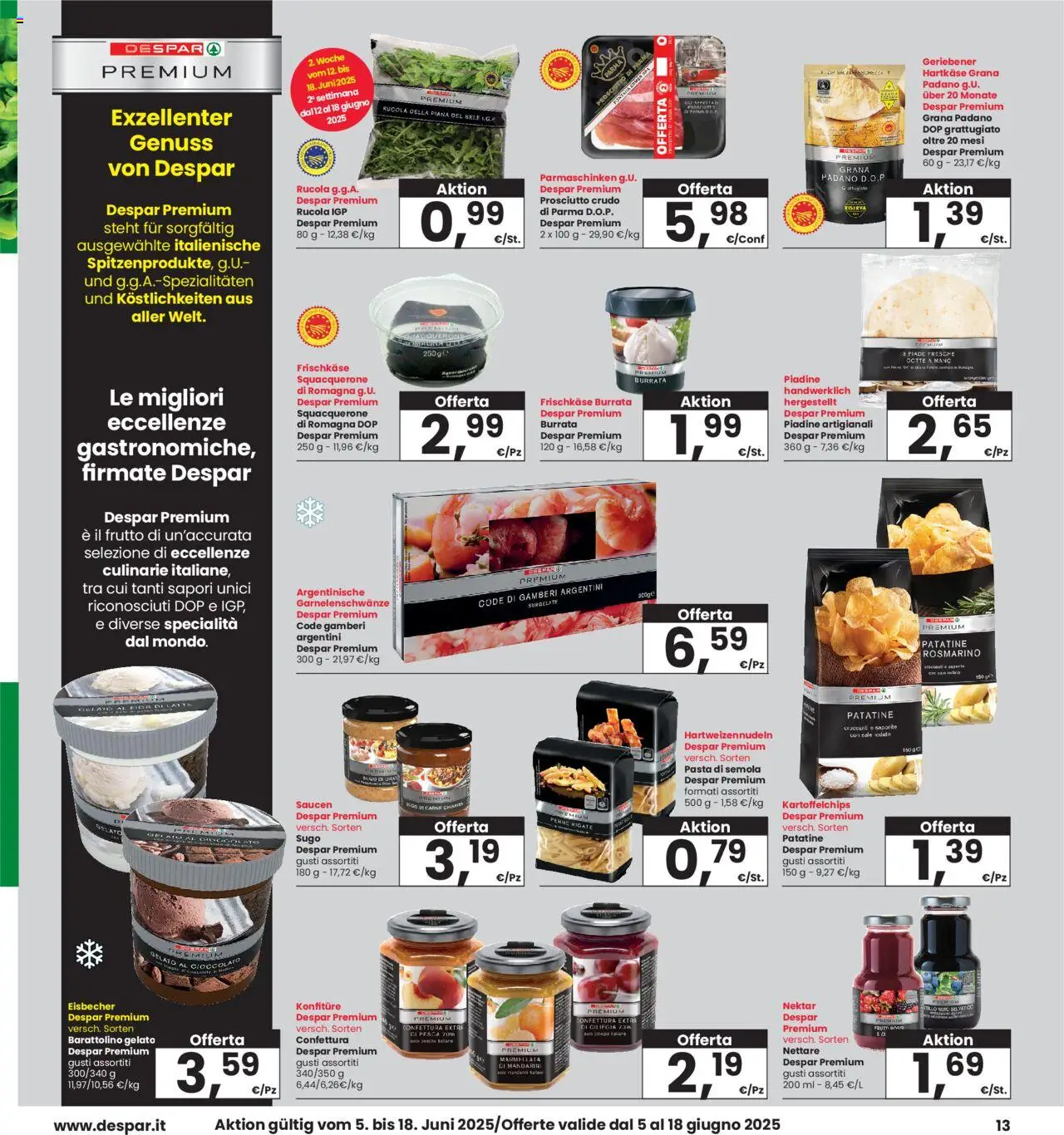 Volantino Interspar del 05.06.2025 | Pagina: 13 | Prodotti: Rosmarino, Cioccolato, Patatine, Grana Padano